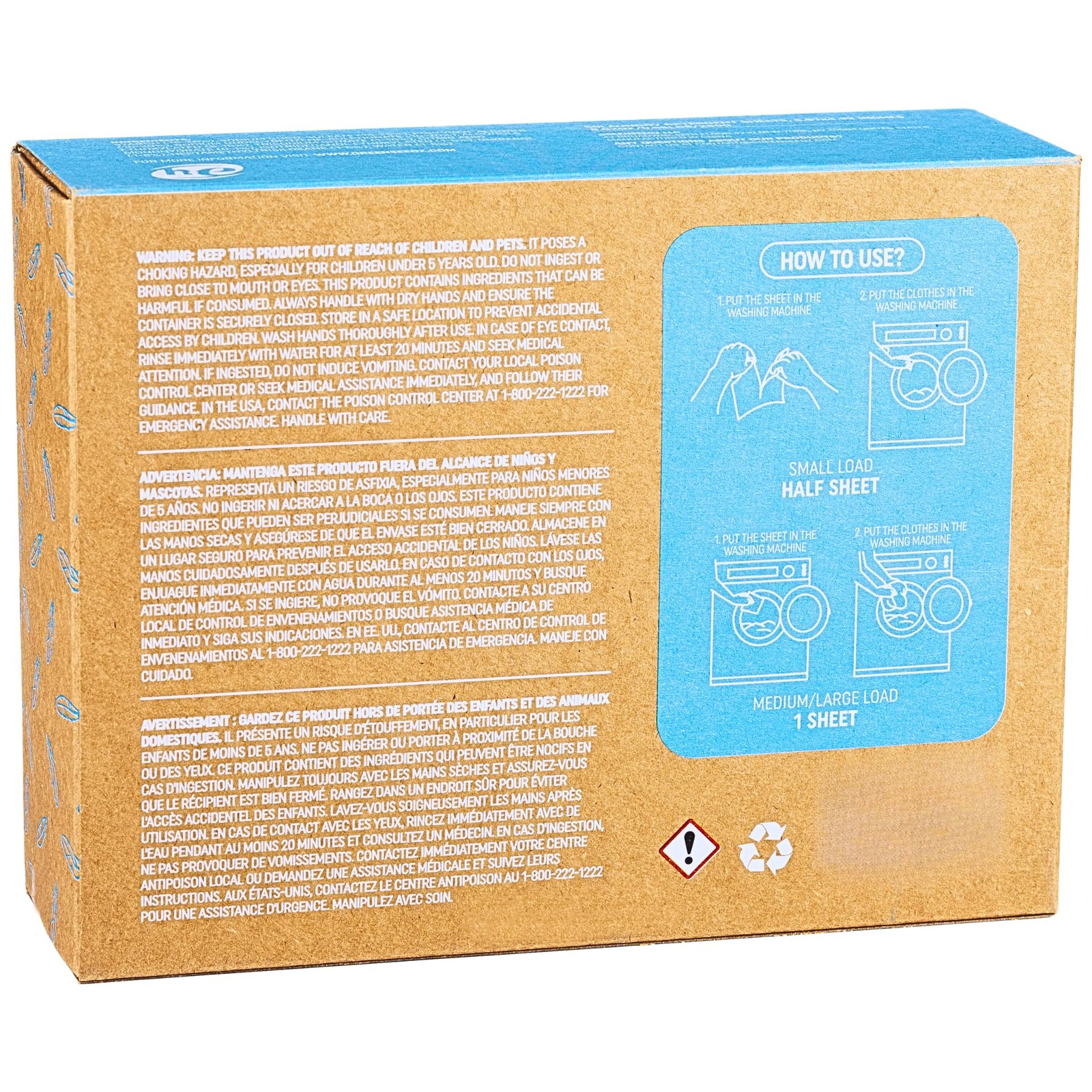 Free & Clear Unscented Laundry Detergent Sheets, Up to 100 Loads, Biodegradab…
