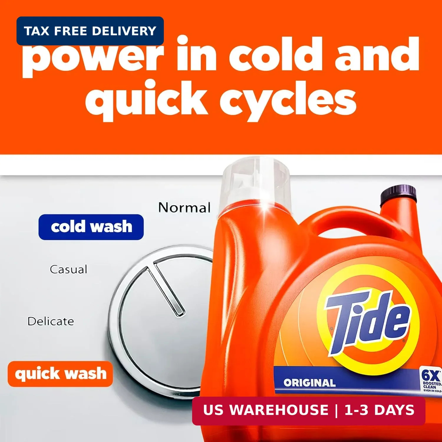 Tide Liquid Laundry Detergent, Original Scent, 125 fl oz, 100 Loads, Boosted Cle