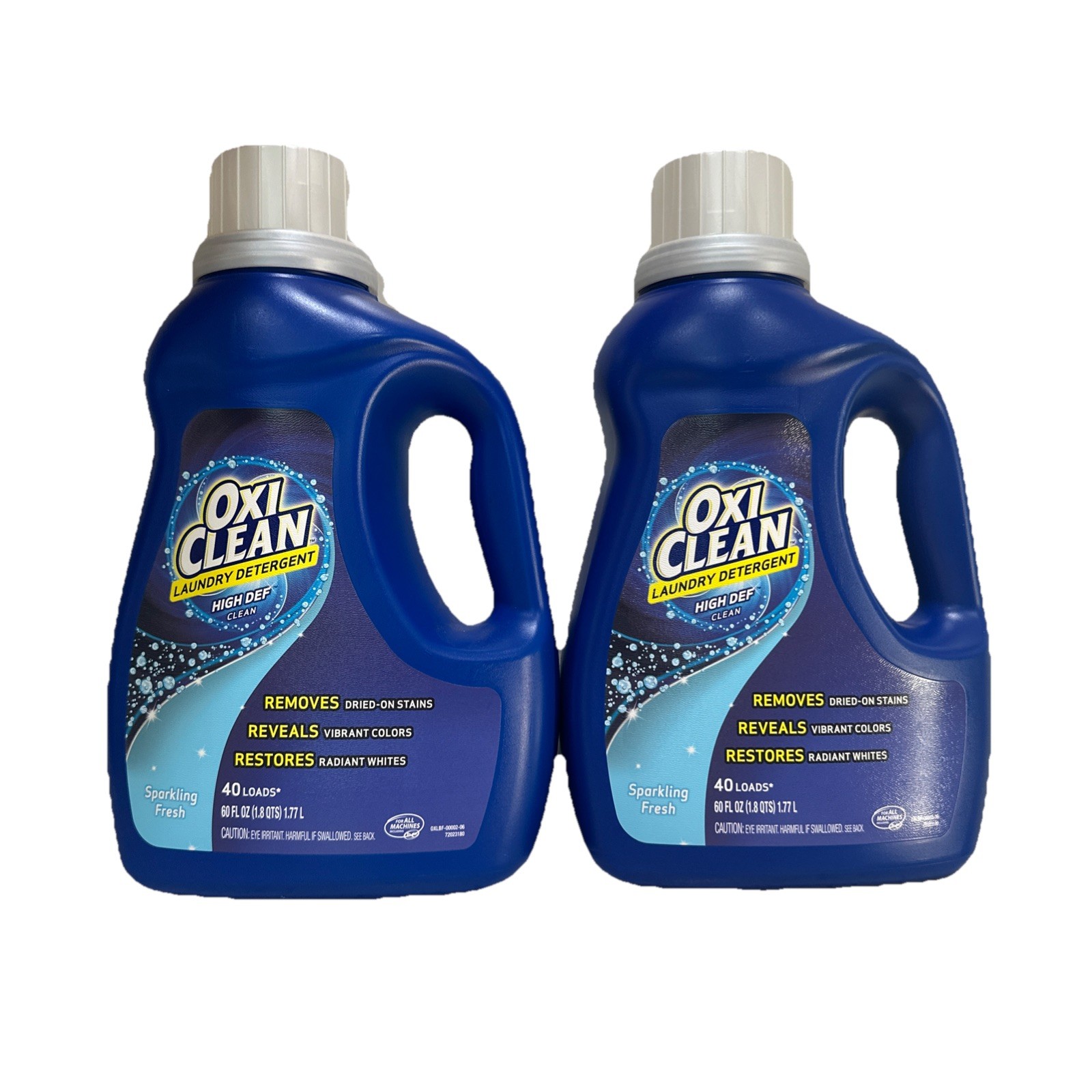 NEW LOT 2 Oxi Clean Liquid Laundry Detergent High Def Clean 40 Loads 60 oz
