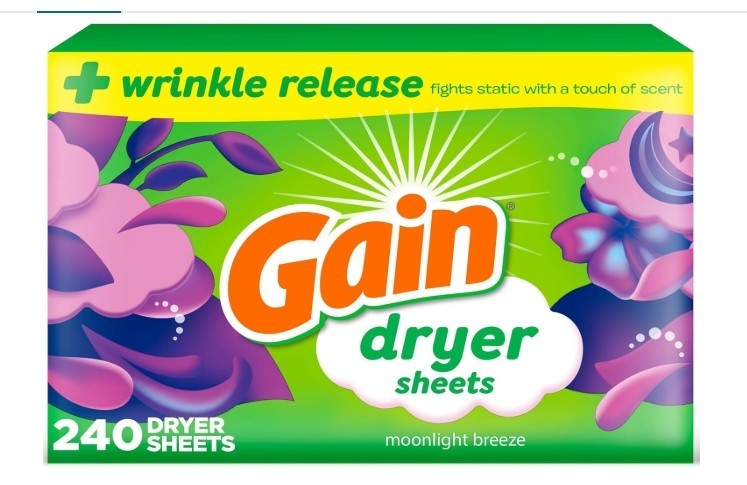 Gain Moonlight Breeze Anti Static Dryer Sheet For Laundry Wrinkle Care 240 Count