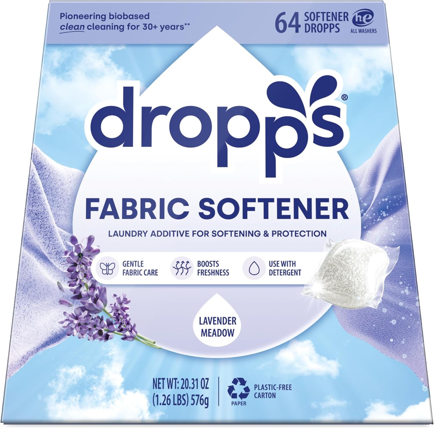 Fabric Softener Pods Crisp Breeze 64 Count Laundry Softener For Soft & Fluffy