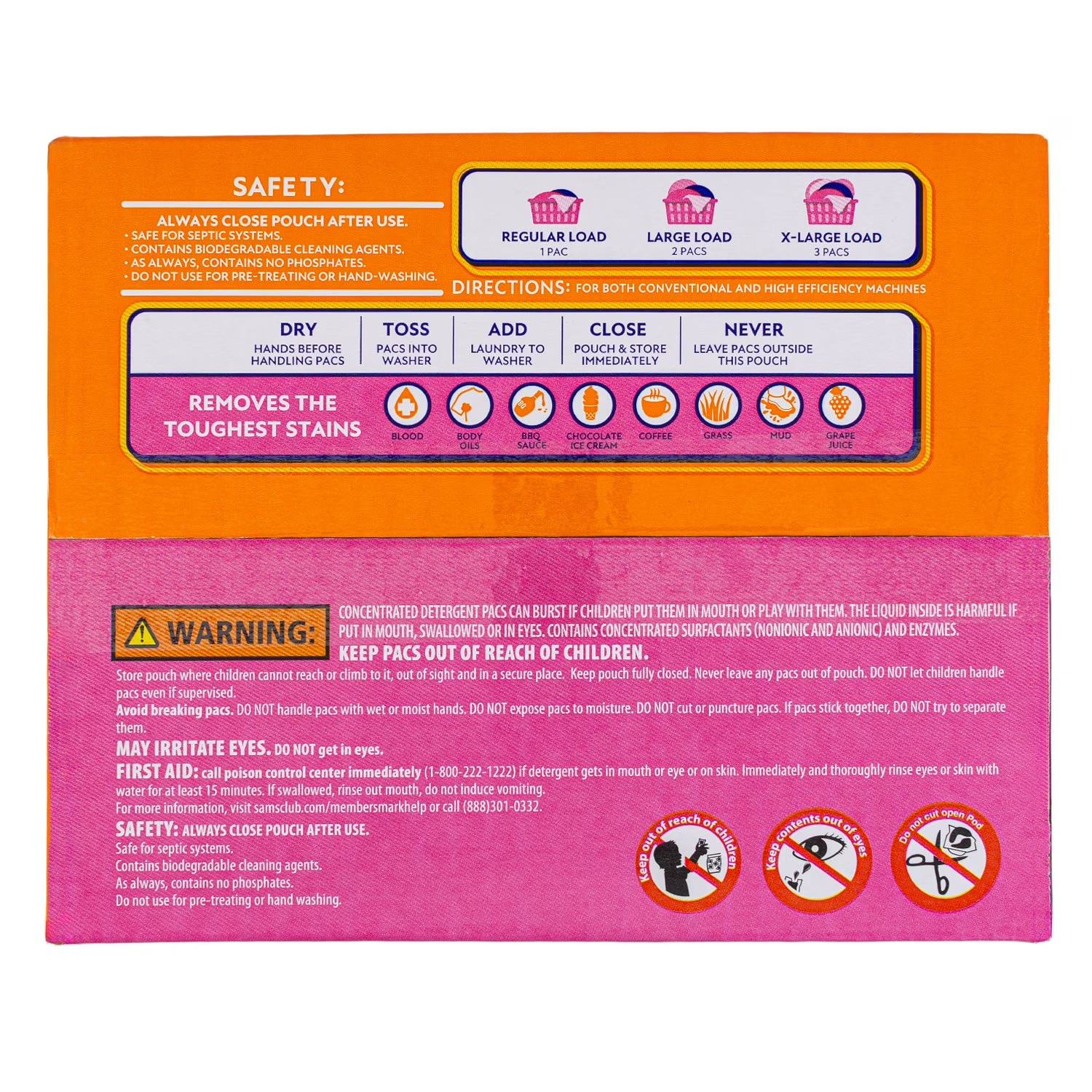 Member’s Mark Laundry Detergent Power Pacs, Blooming Breeze Scent, 130 Count