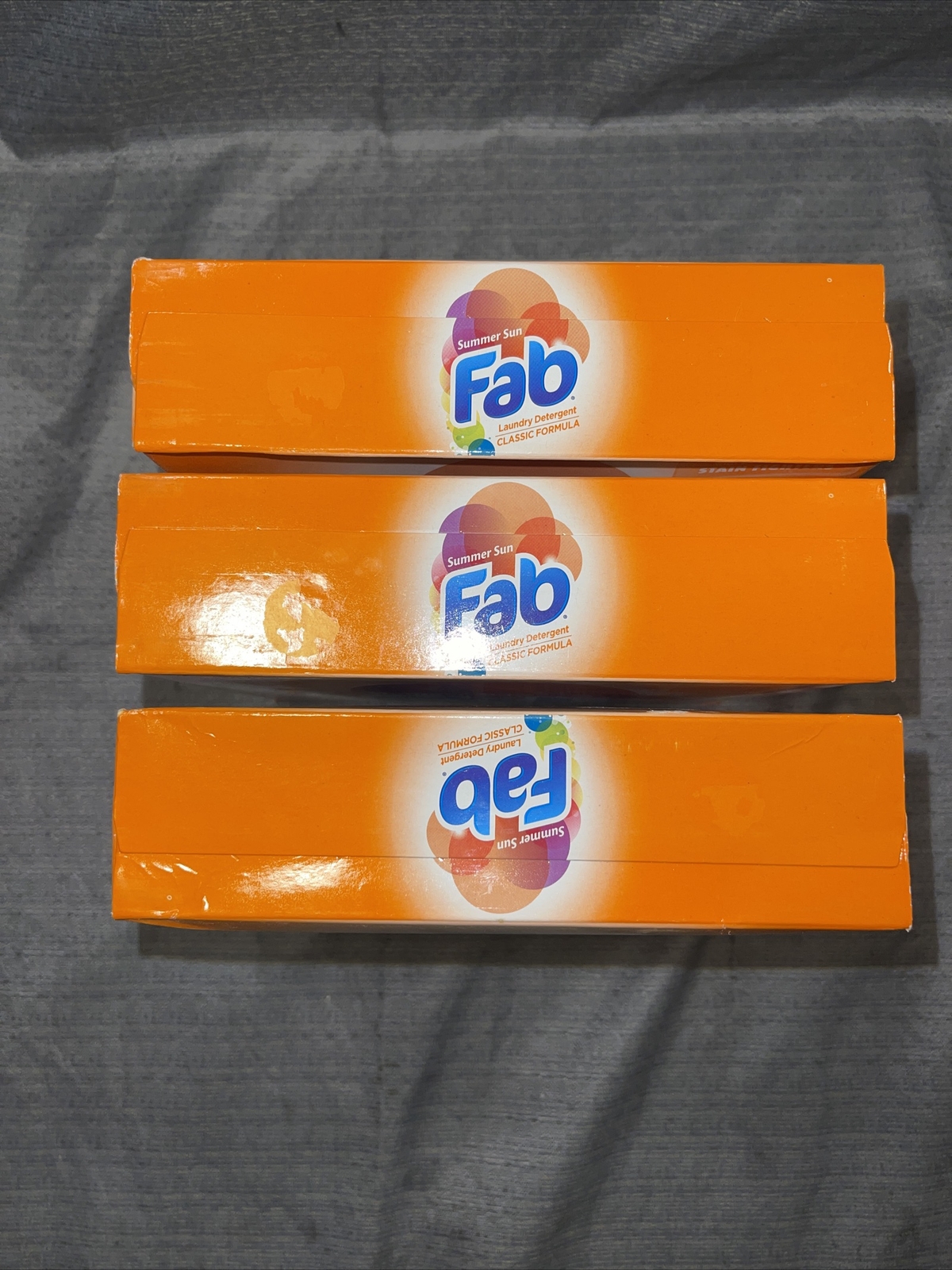 Lot Of 3 20oz Box Fab Summer Sun Laundry Detergent with Sparkling Stain Fighters