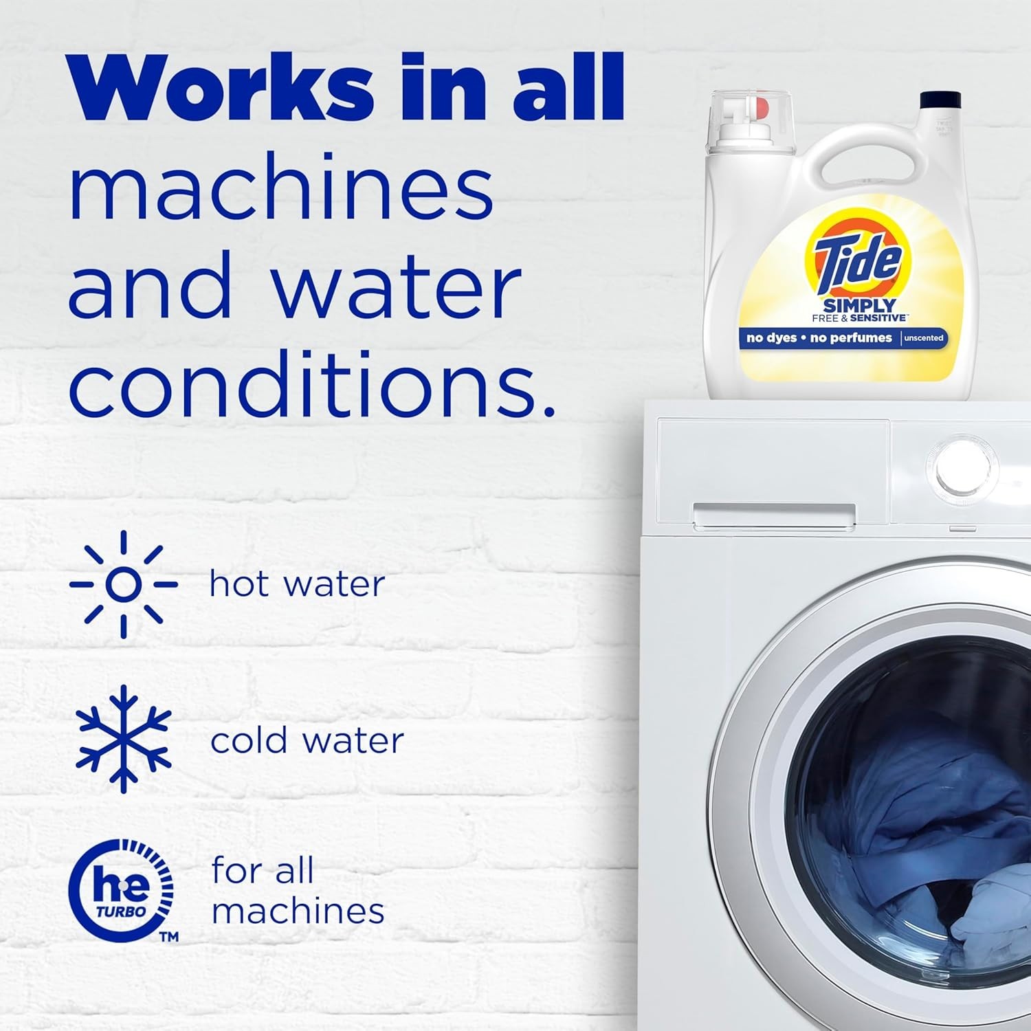 Tide Simply Liquid Laundry Detergent Free & Sensitive 117 Fl Oz 89 Loads No Dyes
