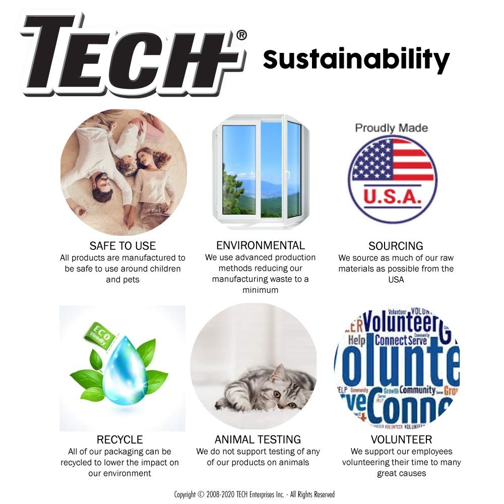 TECH Stain Remover, 24 oz Spray Bottle, For Carpet, Clothes, Upholstery