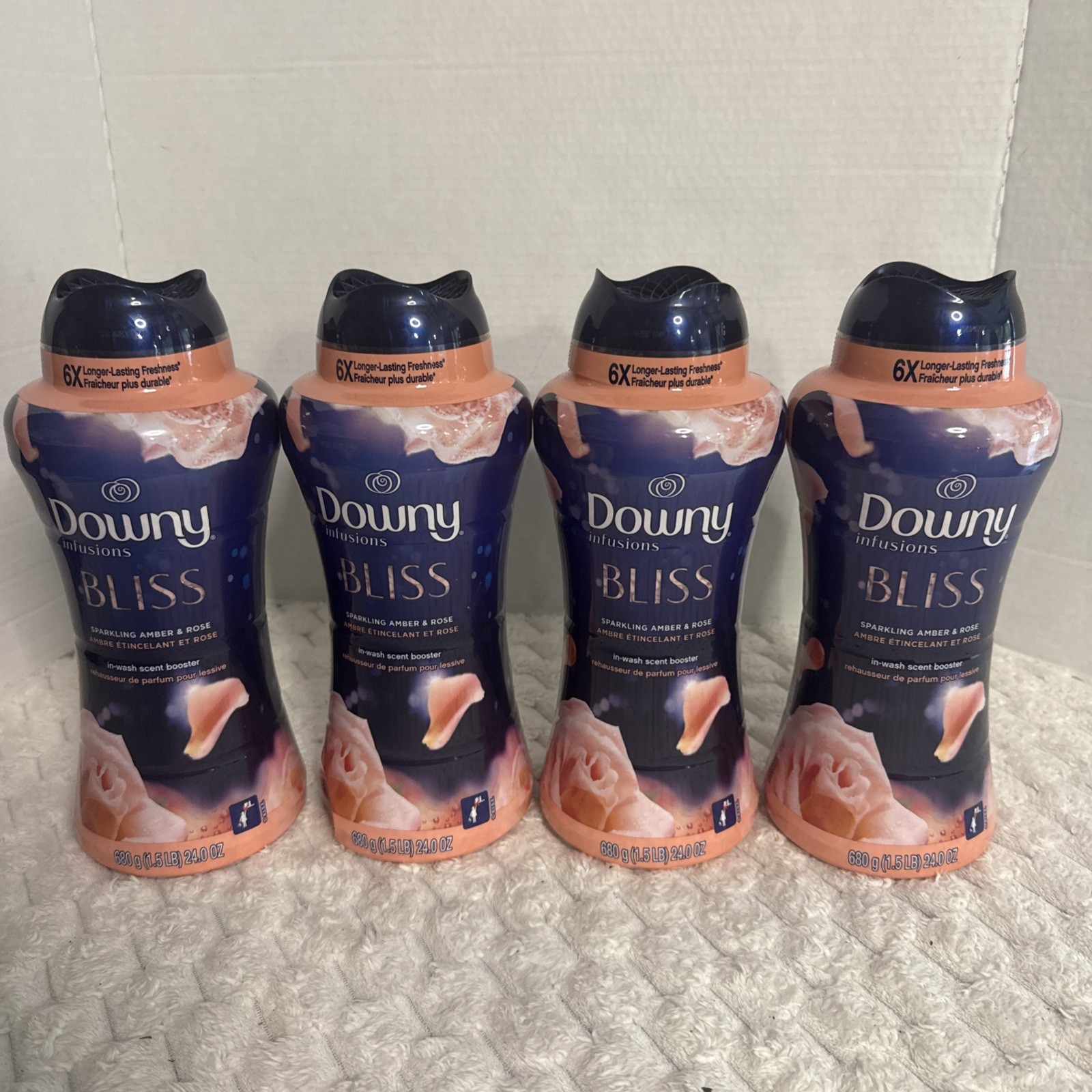 Downy Infusions Bliss Sparkling Amber & Rose 24oz Wash Scent Rare New Sealed 4