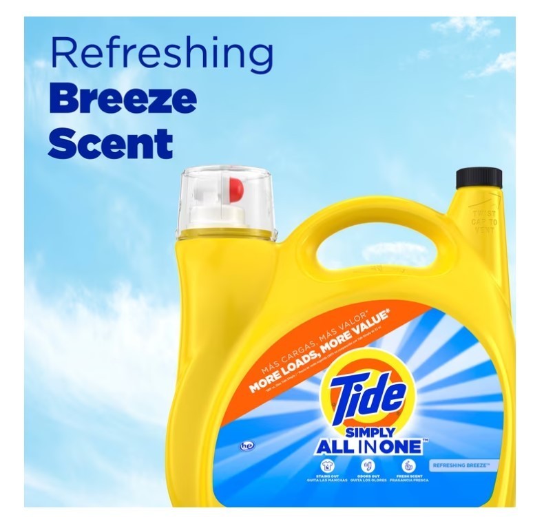 Tide Simply Liquid Laundry Detergent, All-In-One, 138 Loads, 182 fl oz