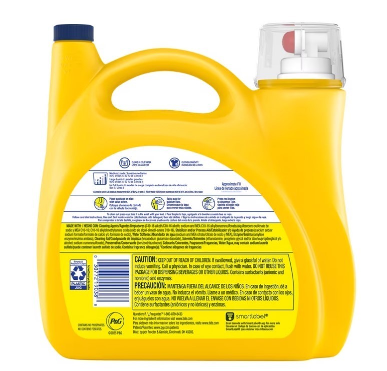 Tide Simply Liquid Laundry Detergent, All-In-One, 138 Loads, 182 fl oz