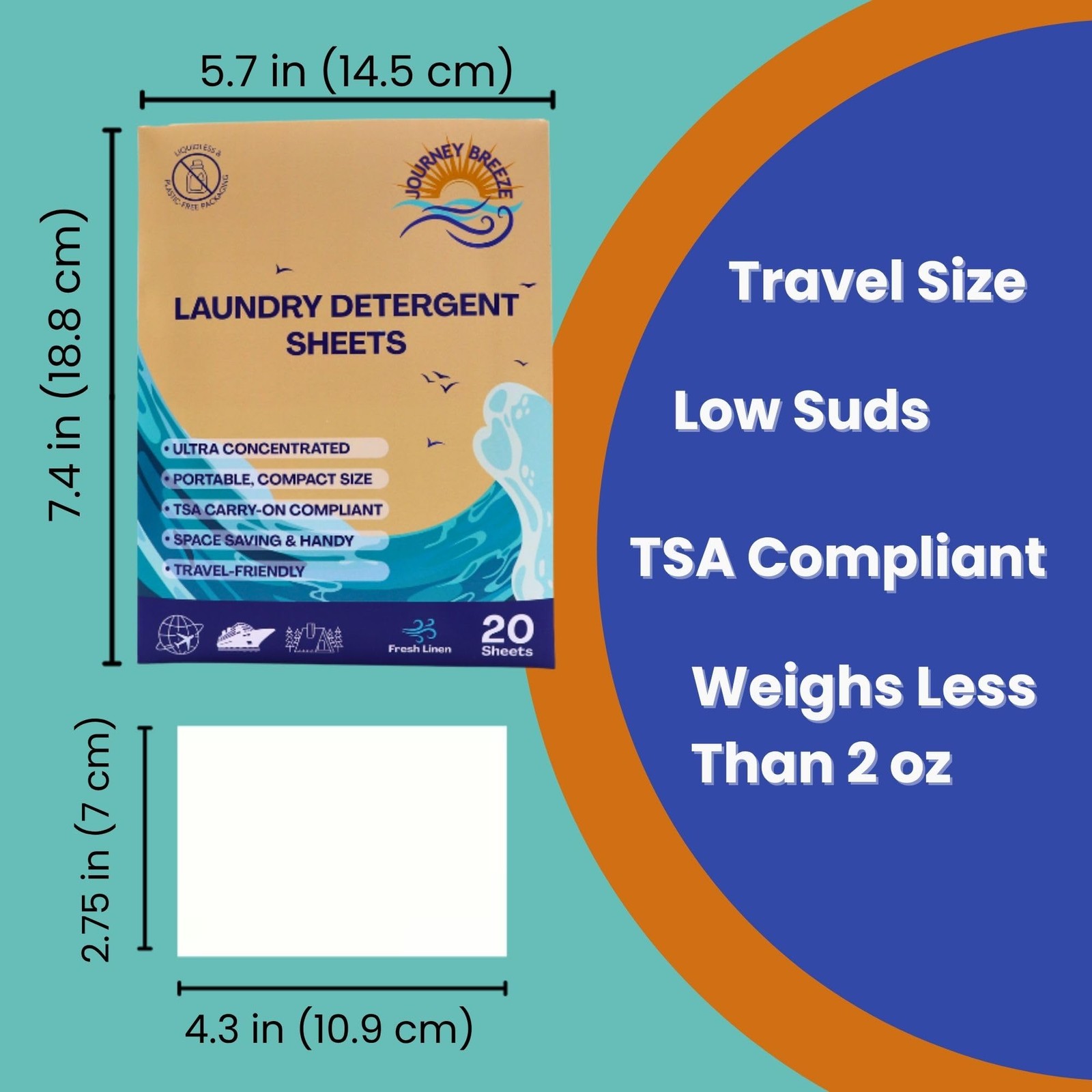 60 PCS Travel Laundry Detergent Sheets Foldable Bag Hand Machine Wash Hotel