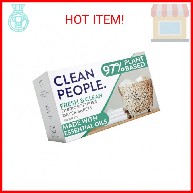 The Clean People Fabric Softener Sheets – Dryer Sheets – Softens & Removes Stati