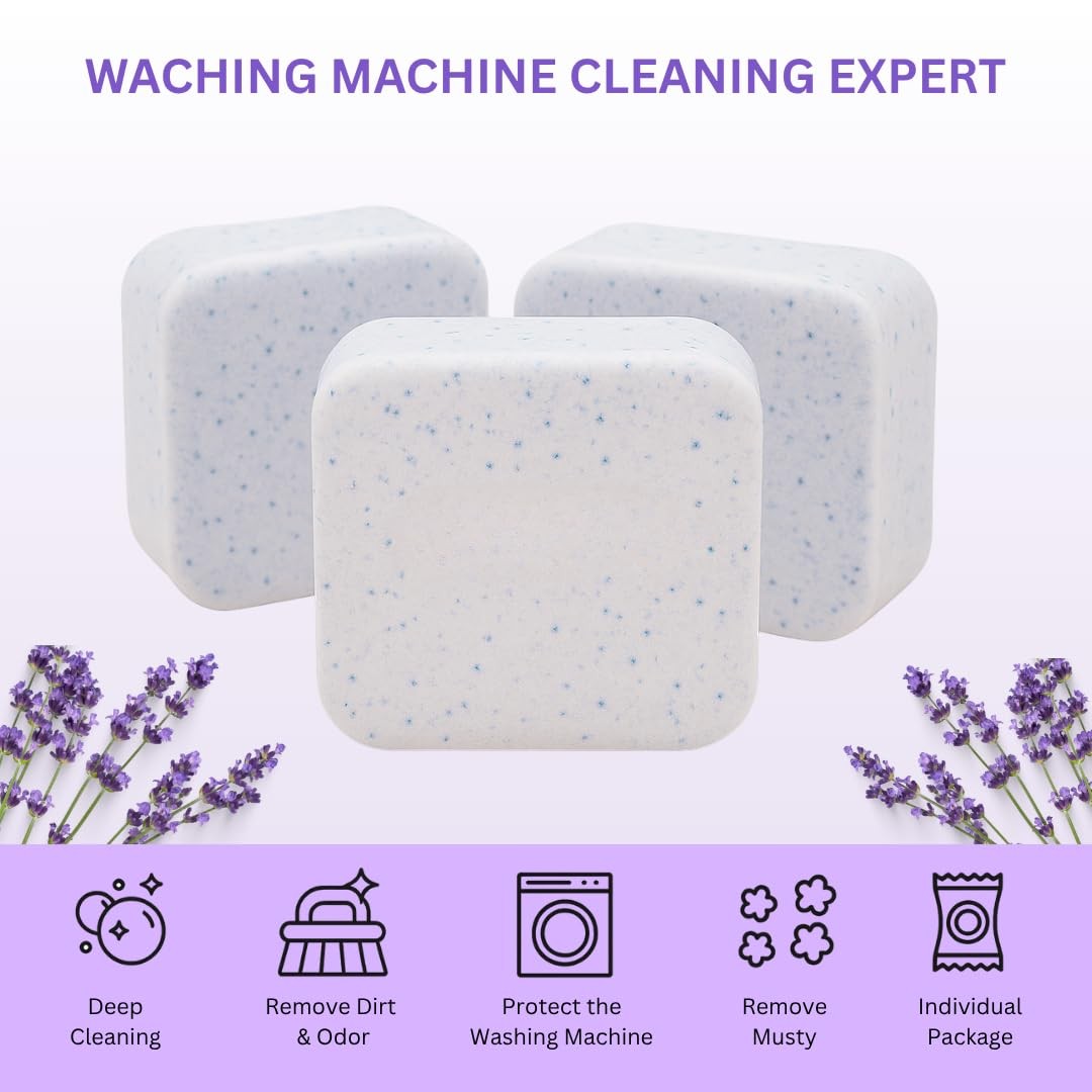 Zerfa 24 Pcs Lavender Washing Machine Deep Cleaner Tablets – 504g Descaler