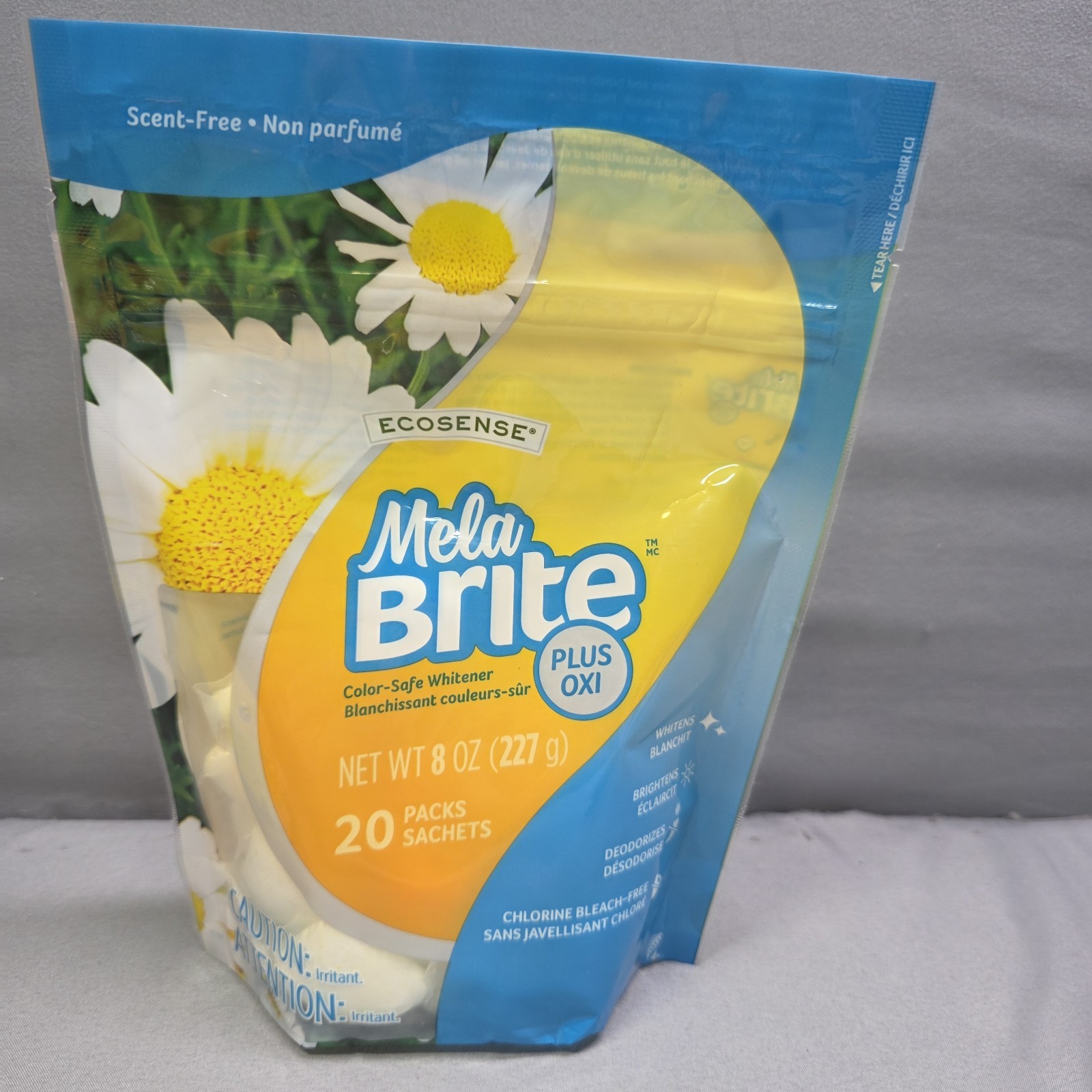 Ecosense Mela Brite Plus Oxi Color Safe Whitener Laundry Detergent 4 Packs of 20