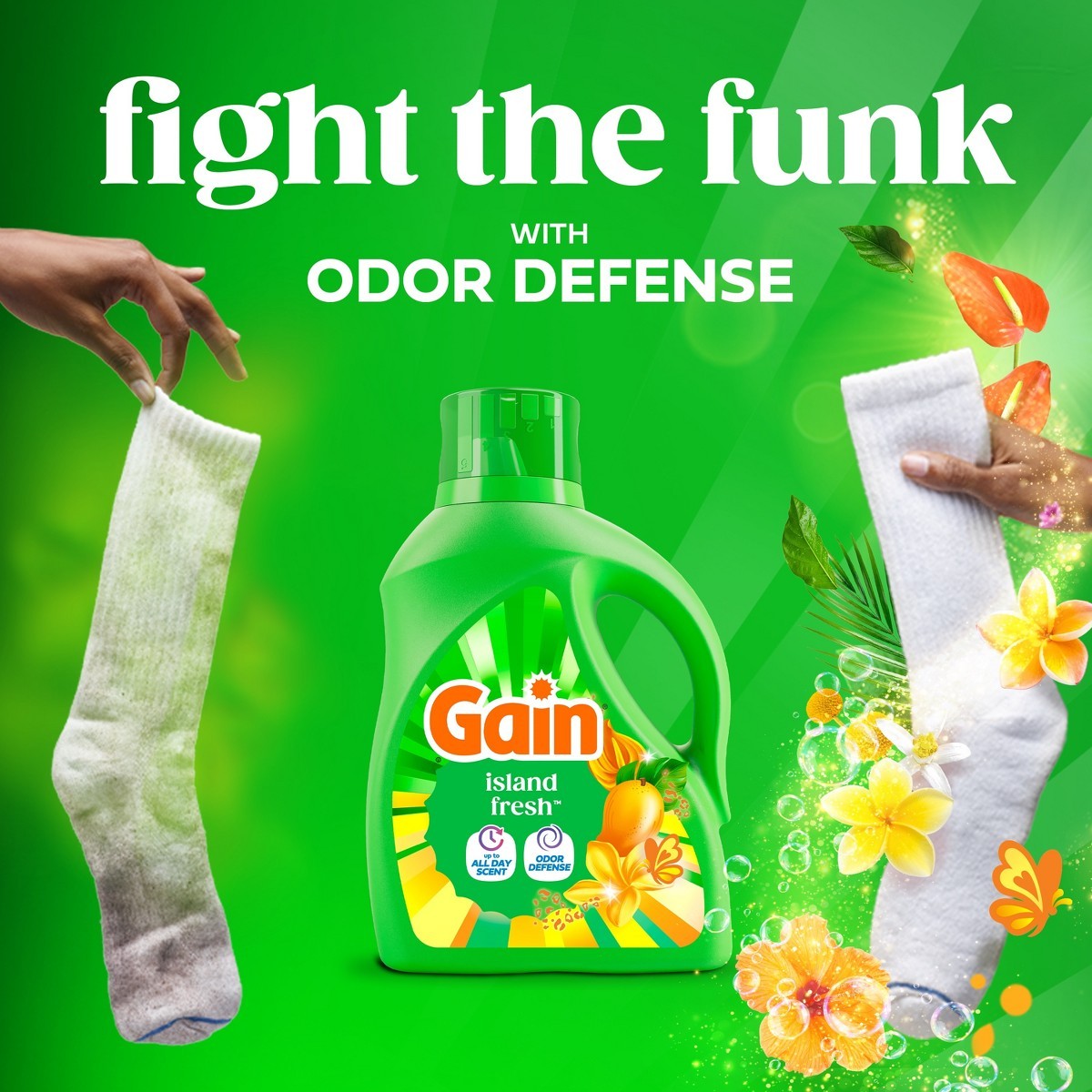 Gain Island Fresh Liquid Laundry Detergents 100 Loads – 132oz