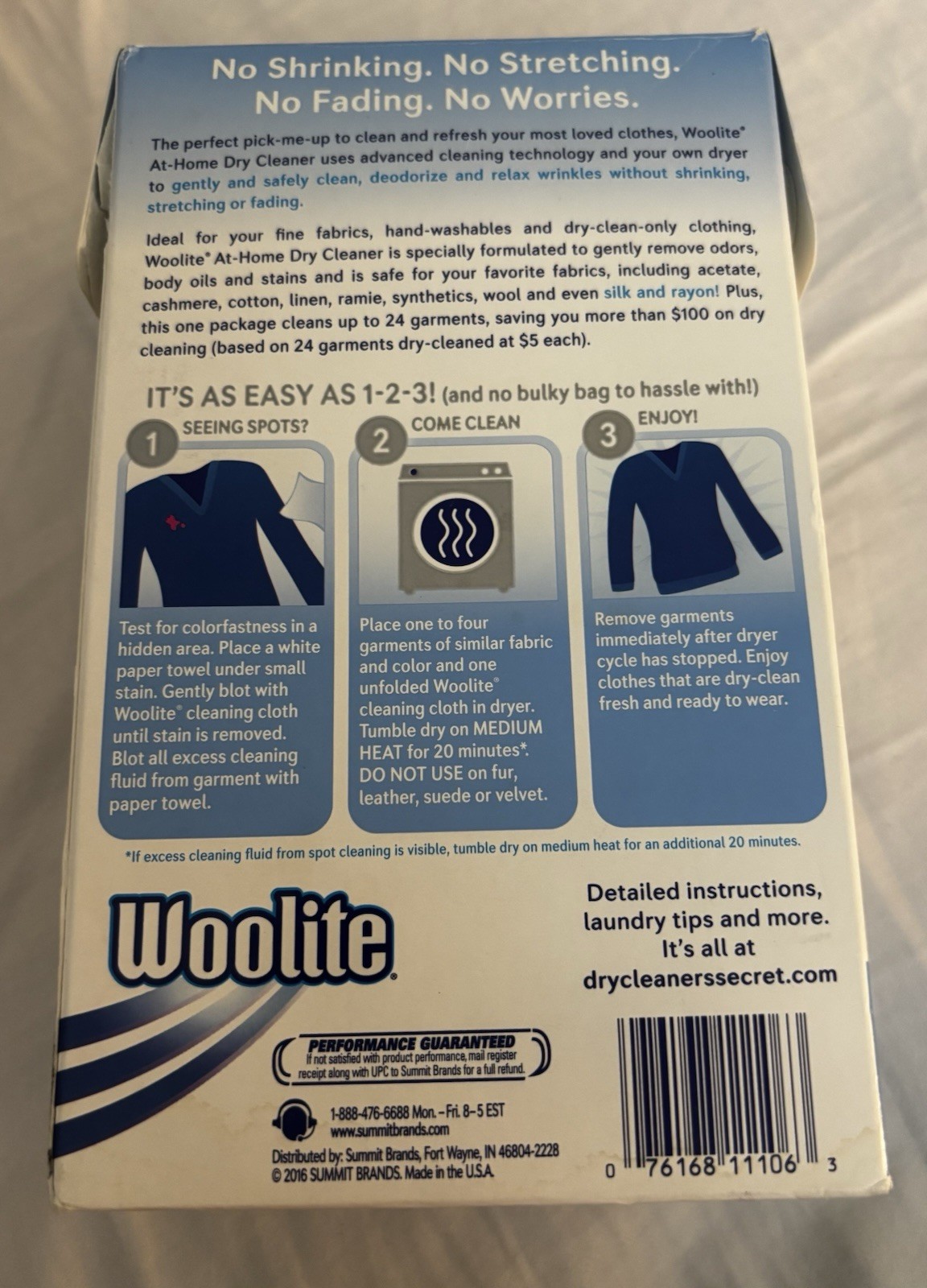 Discontinued Woolite At Home Dry Cleaner Partial Kit 2 Cloths Open Box