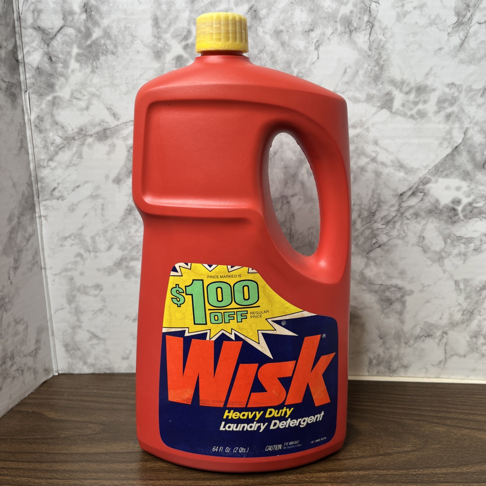VTG Wisk laundry detergent 64oz Bottle 20% Full 80s 90s Prop