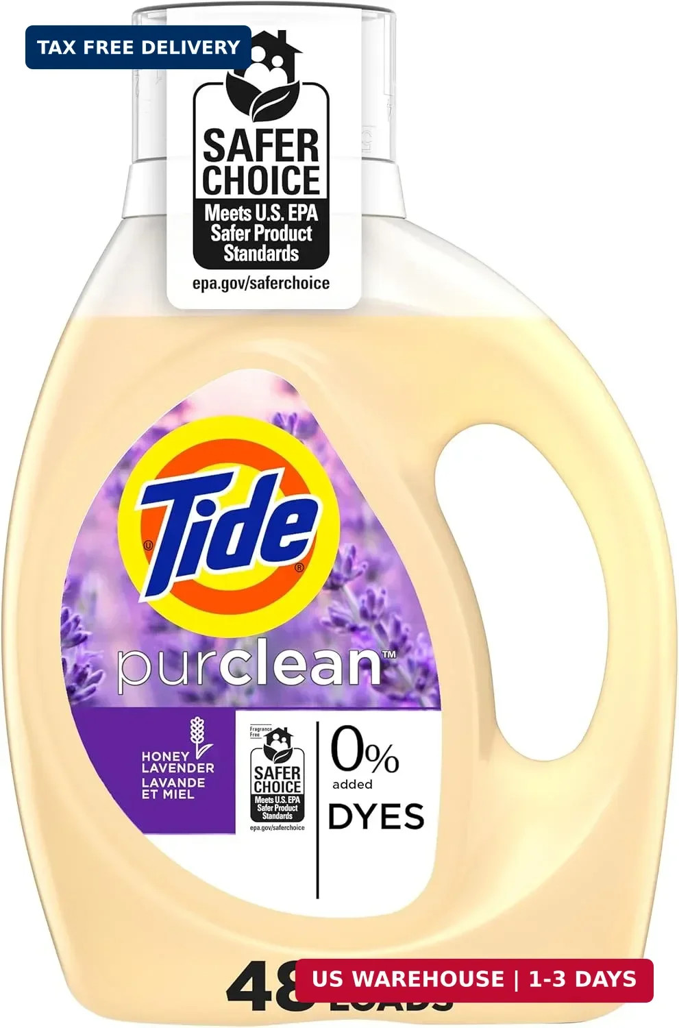 Tide Purclean HE Deep Cleaning Concentrated Liquid Laundry Detergent, Honey Lave