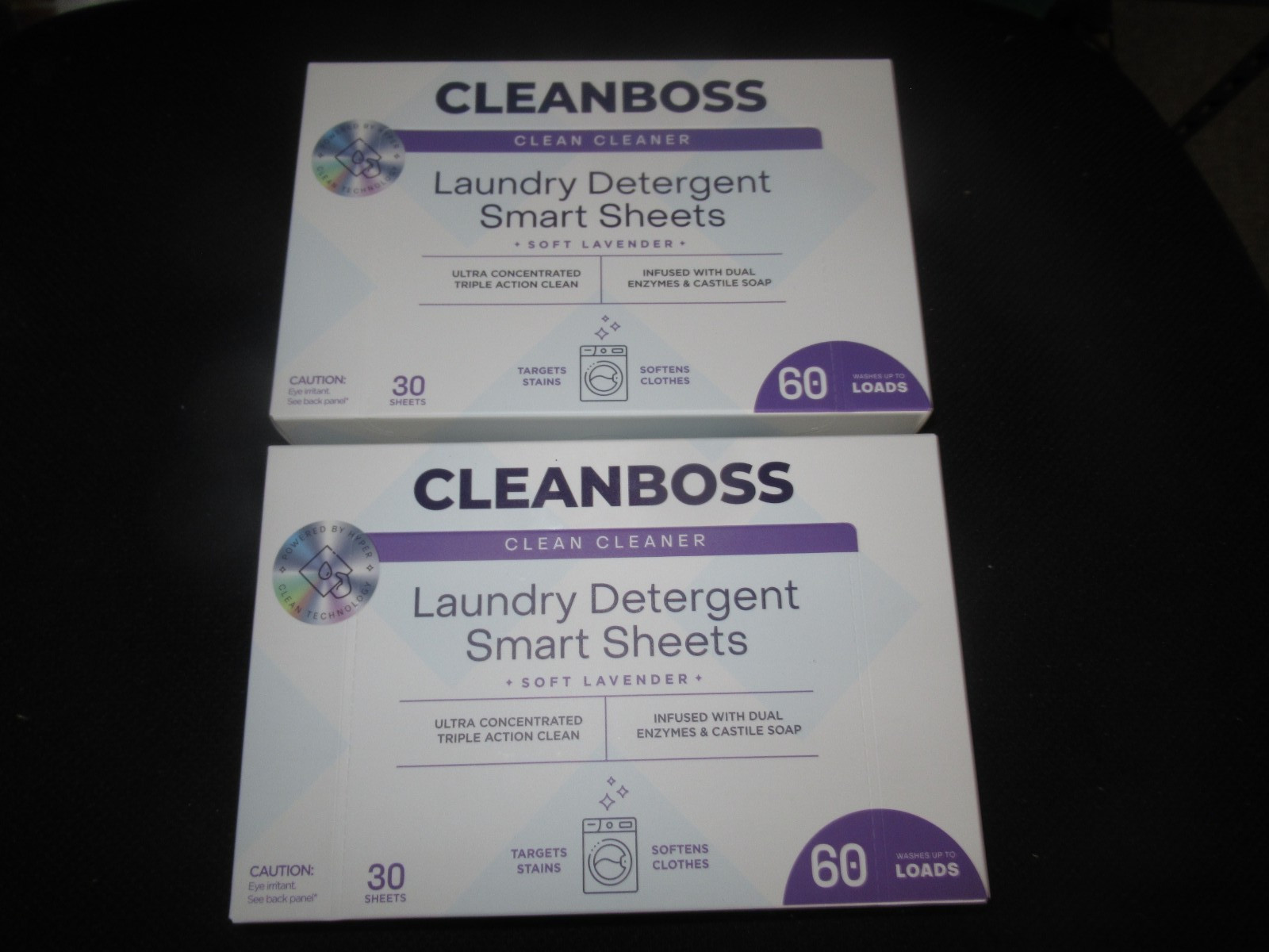 2-Boxes CLEANBOSS ECO-FRIENDLY Laundry Detergent Sheets 60 Loads EA. Lavender