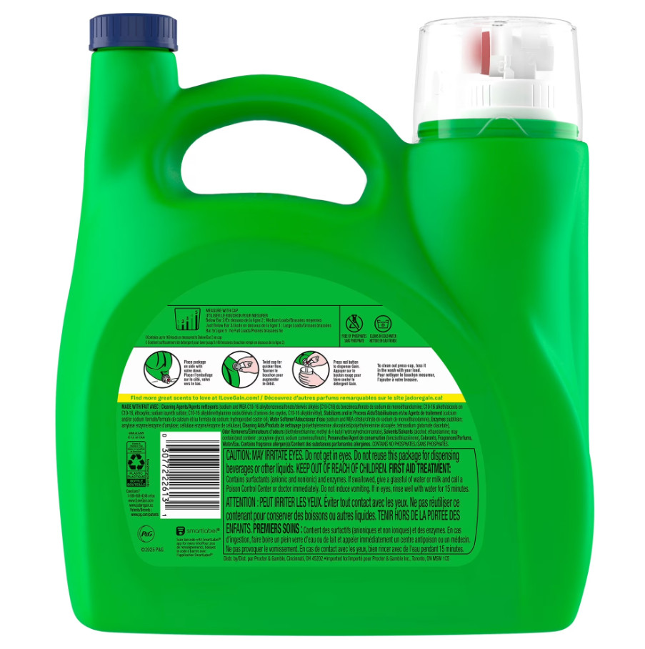 (2 pack)Gain HE Laundry Detergent Liquid Odor Defense 132 fl oz 100 Loads