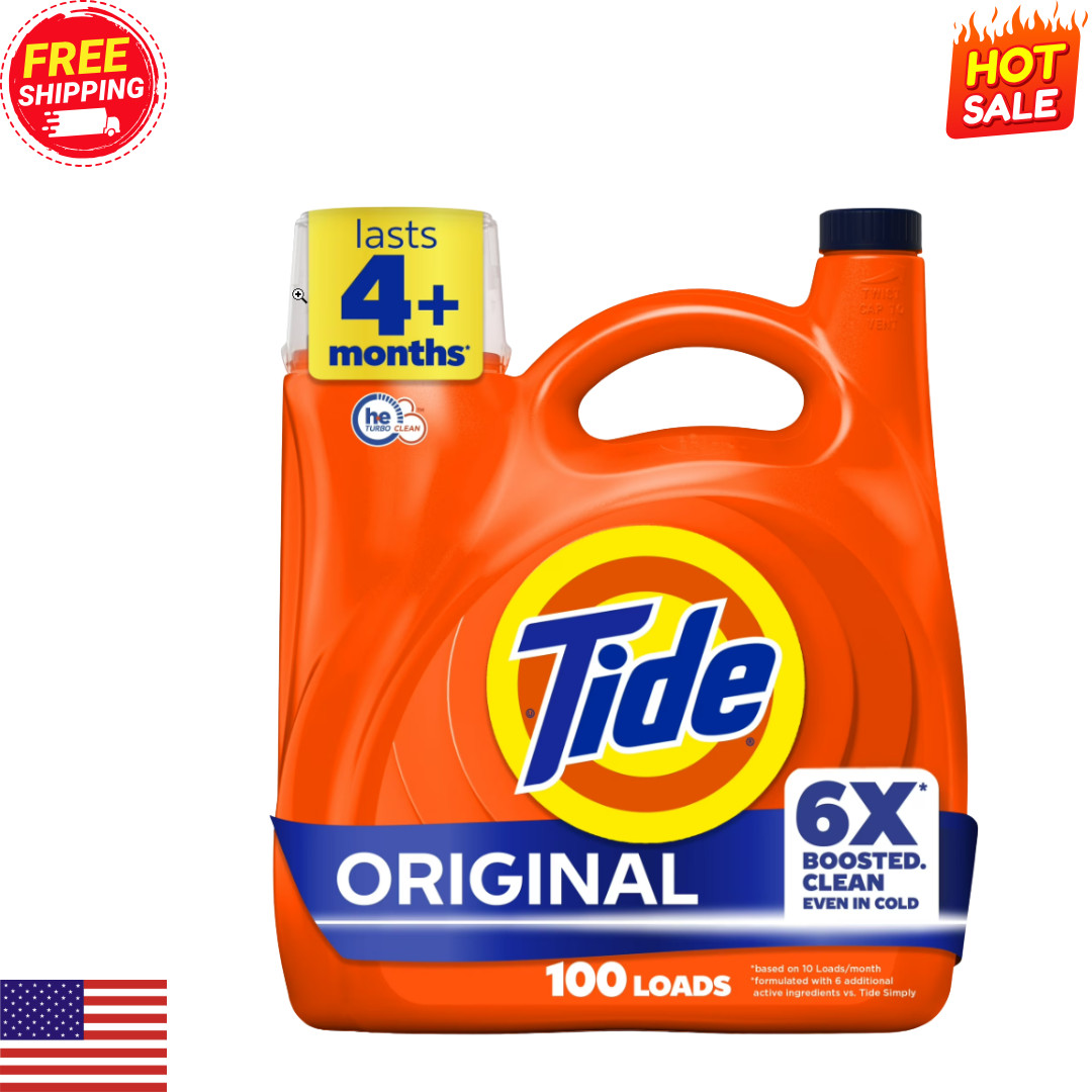 Tide Laundry Detergent Liquid Original Scent, 125 fl oz, 100 Loads
