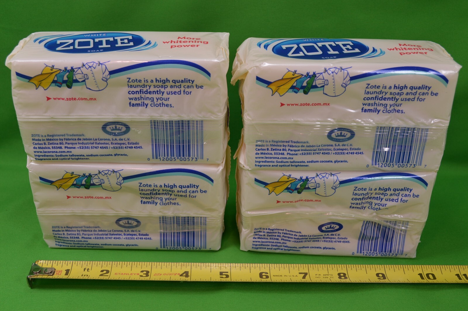 Lot of 4 ZOTE Laundry Soap Bars,14.1 Oz Each,New Sealed,Z