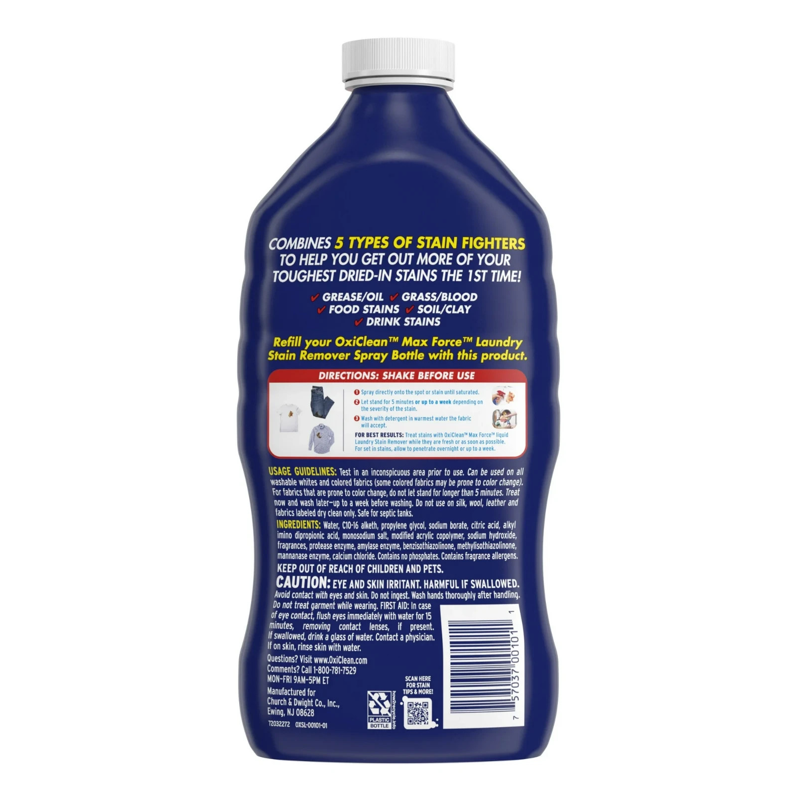 OxiClean Max Force Laundry Stain Remover Spray Refill, 48 fl oz​