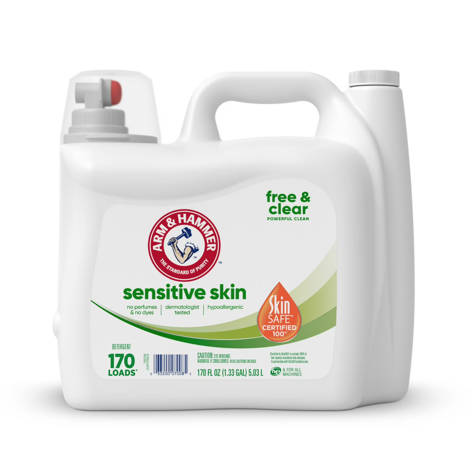 Arm & Hammer Sensitive Skin Free & Clear Laundry Detergent 170 Loads HE