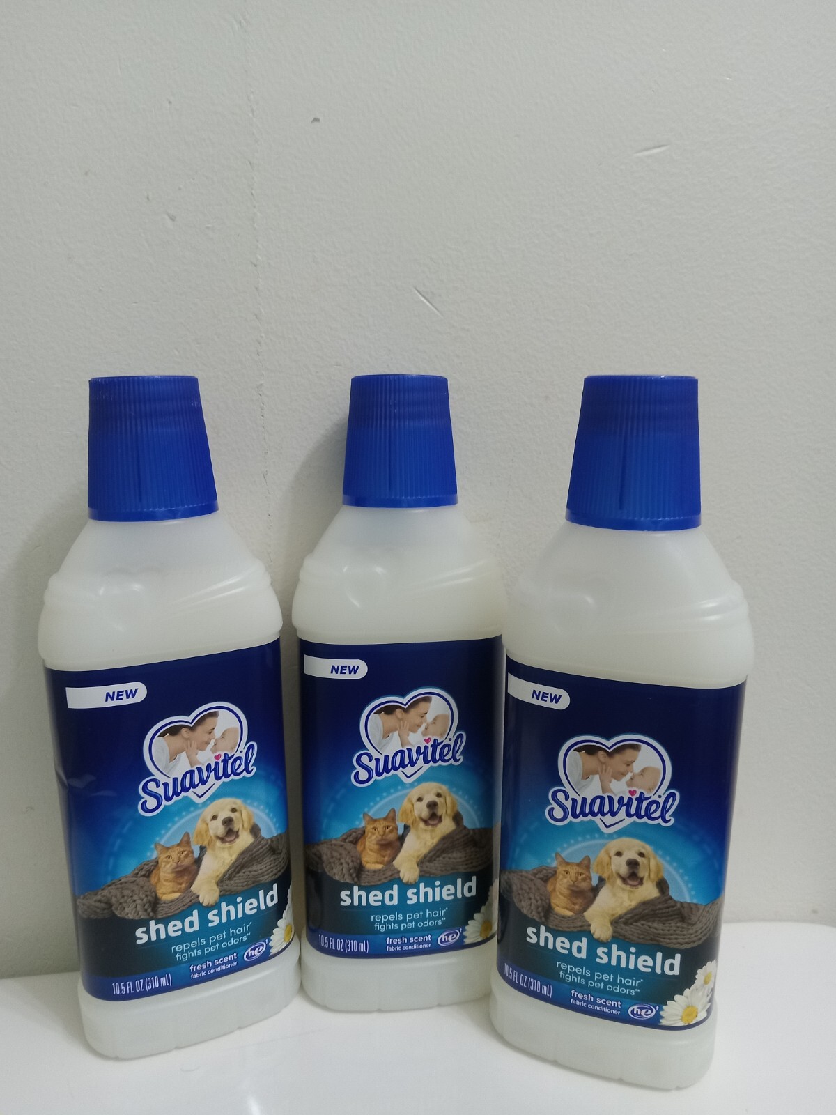 Suavitel Shed Shield Fabric SOFTNER Fresh Scent, FIGHTS ORDER 10.5 oz EACH X 3