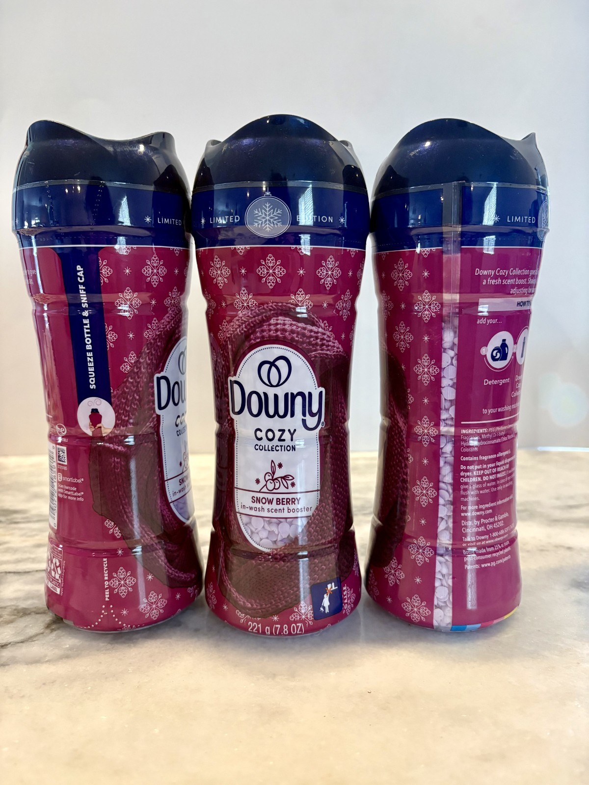 DOWNY COZY COLLECTION- PACK OF 3 Laundry Scent Booster SNOW BERRY 7.8oz