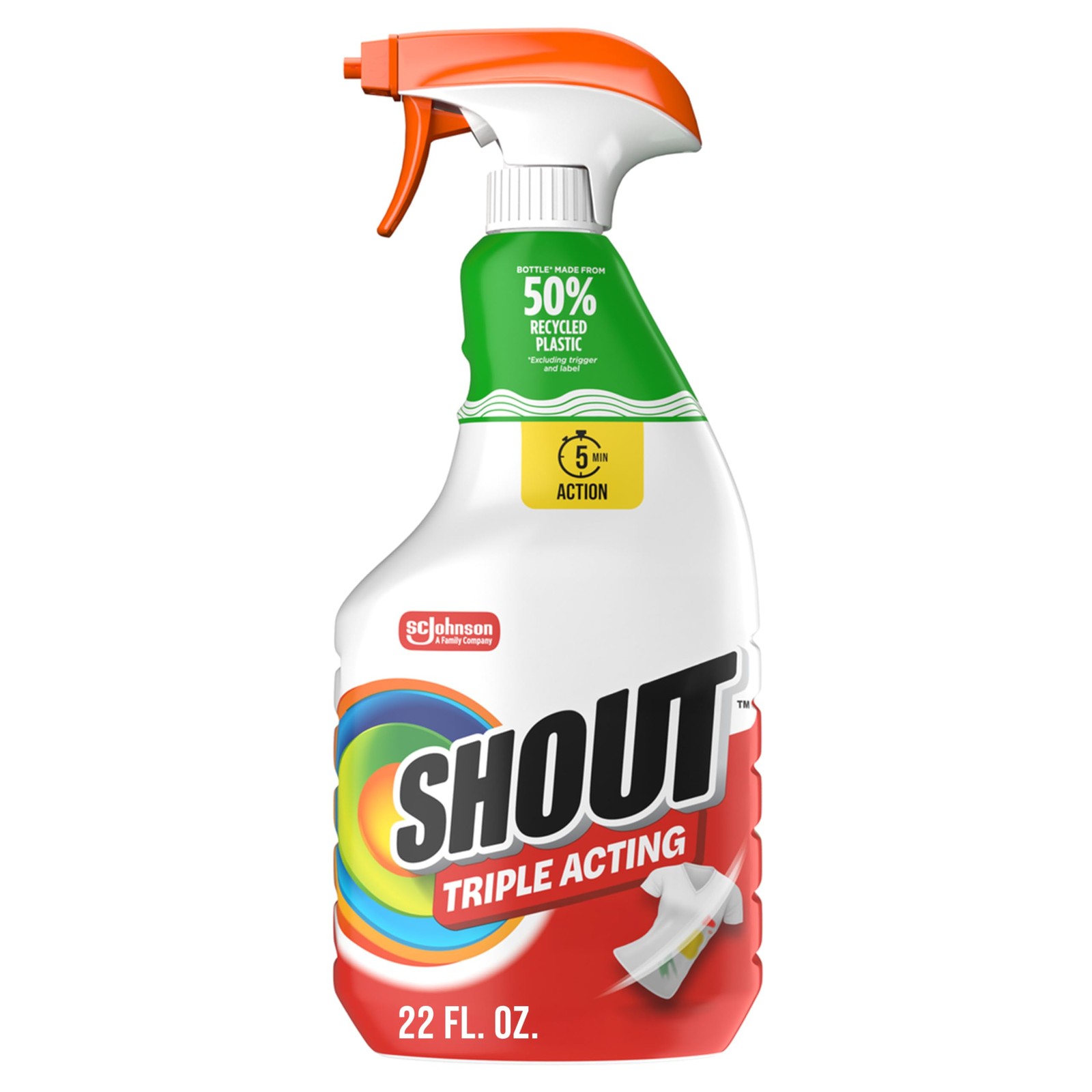 Active Enzyme Laundry Stain Remover Spray 22oz Prewash Heavy Duty for Tough Stai