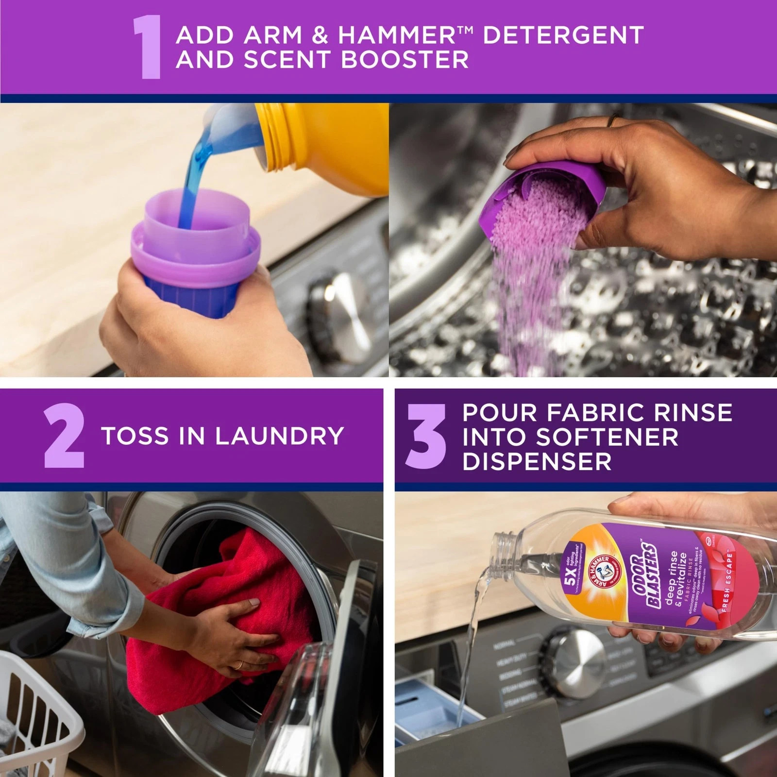 ARM & HAMMER Odor Blasters Deep Rinse and Revitalize Fabric Rinse, Laundry Ad…