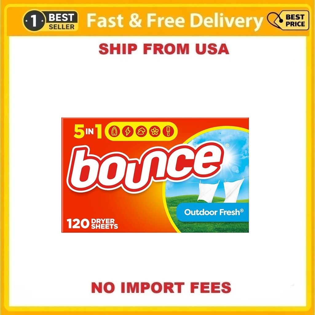 Bounce Fabric Softener Sheets, Outdoor Fresh Scent, 120 Count