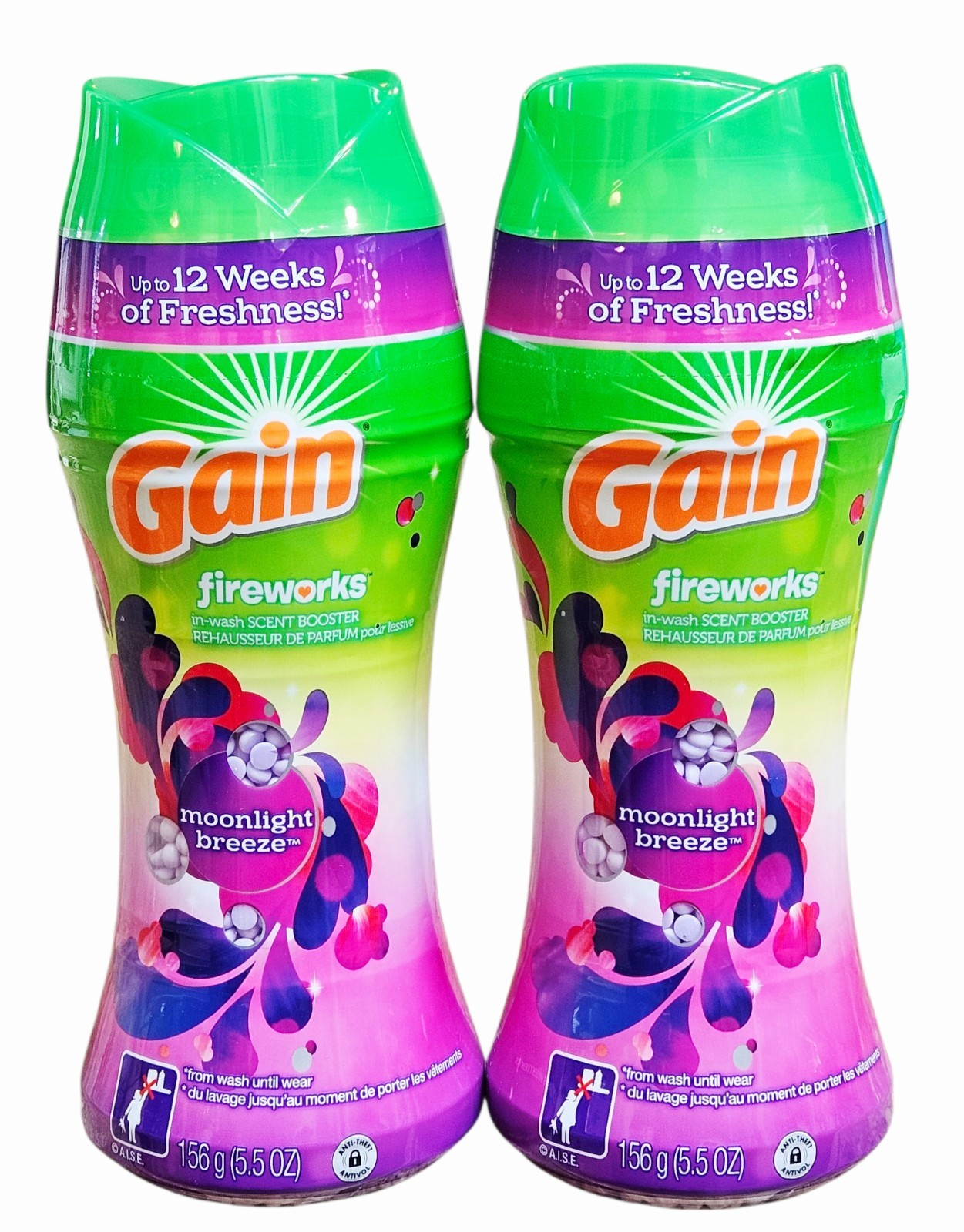 2 – Gain Fireworks In-wash Scent Booster – Moonlight Breeze – 5.5 oz Each