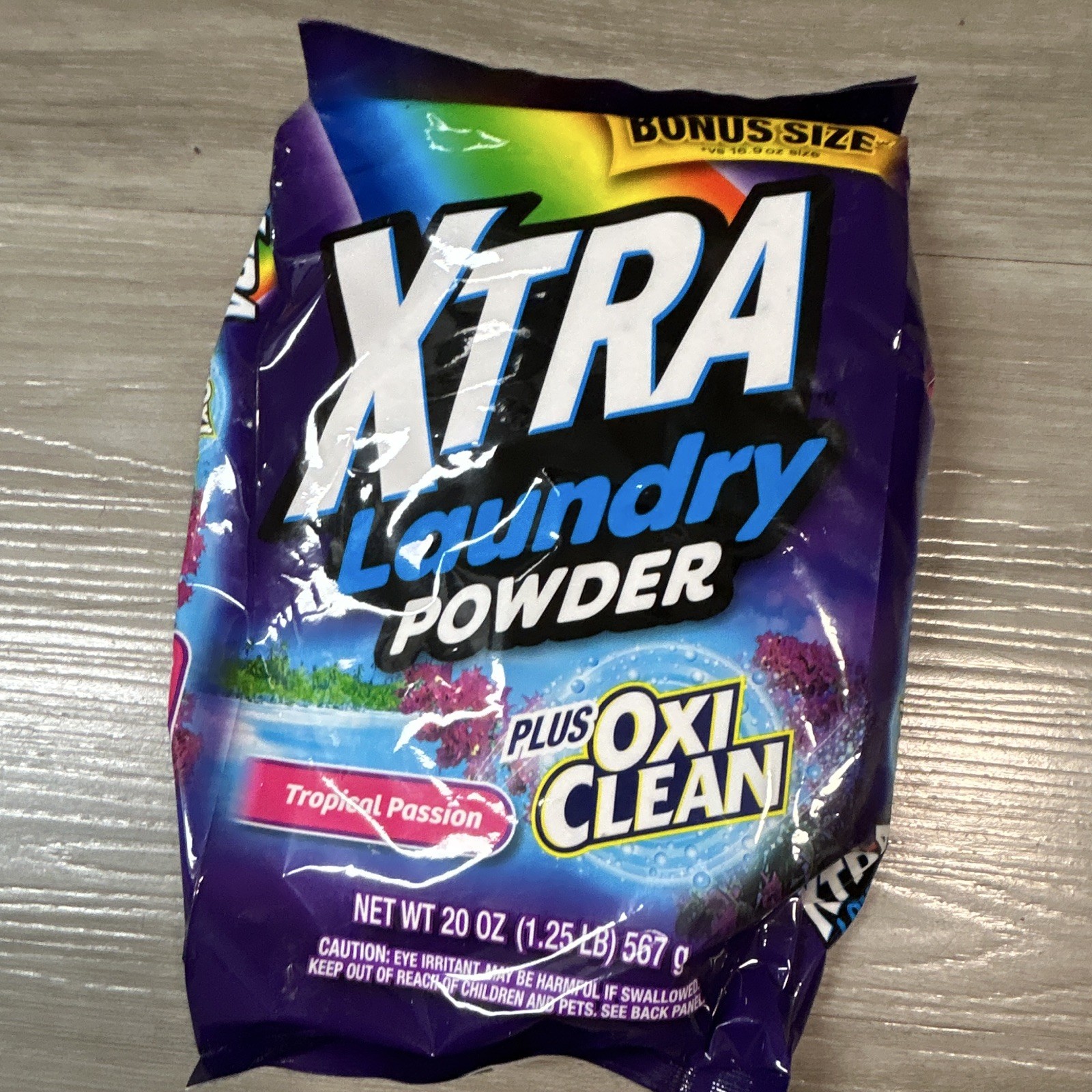 XTRA Plus OxiClean Powder Laundry Detergent, Tropical Passion, 20 oz