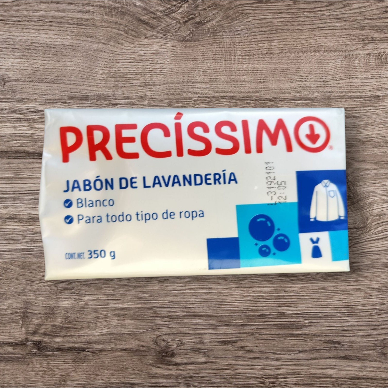 Precissimo ⚪Jabón De Barra Para Lavar 350g/Precissimo White Laundry Soap Bar
