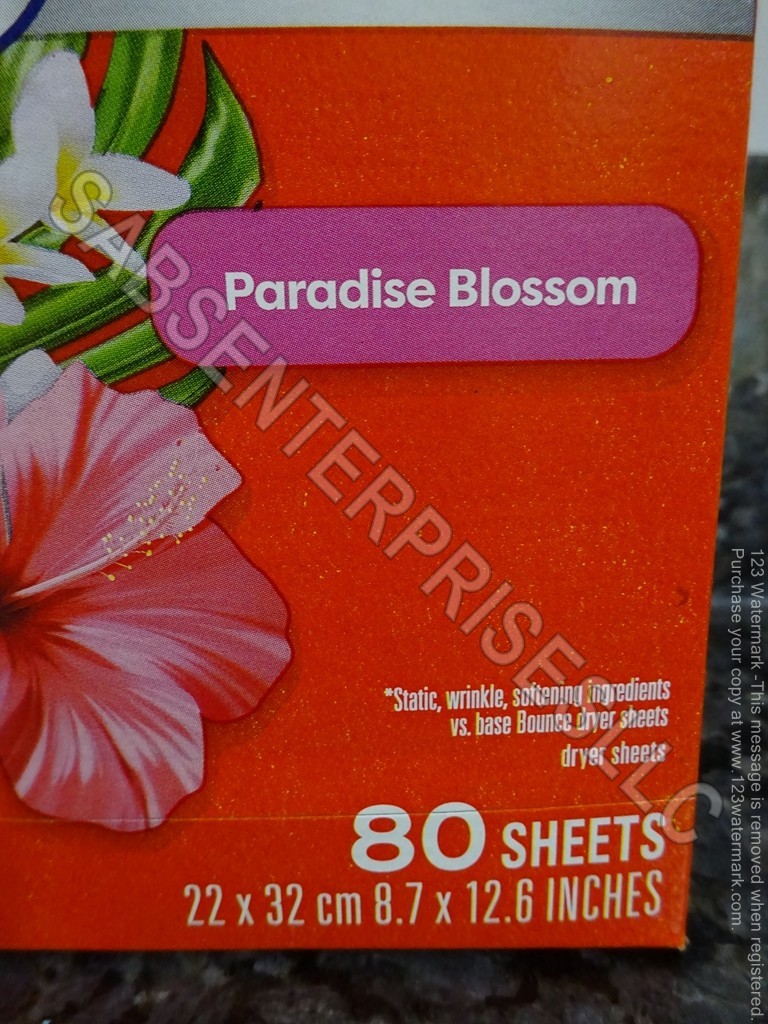 240 Bounce PARADISE BLOSSOM MEGASHEETS Softener Dryer Sheets (3 boxes 80 each)