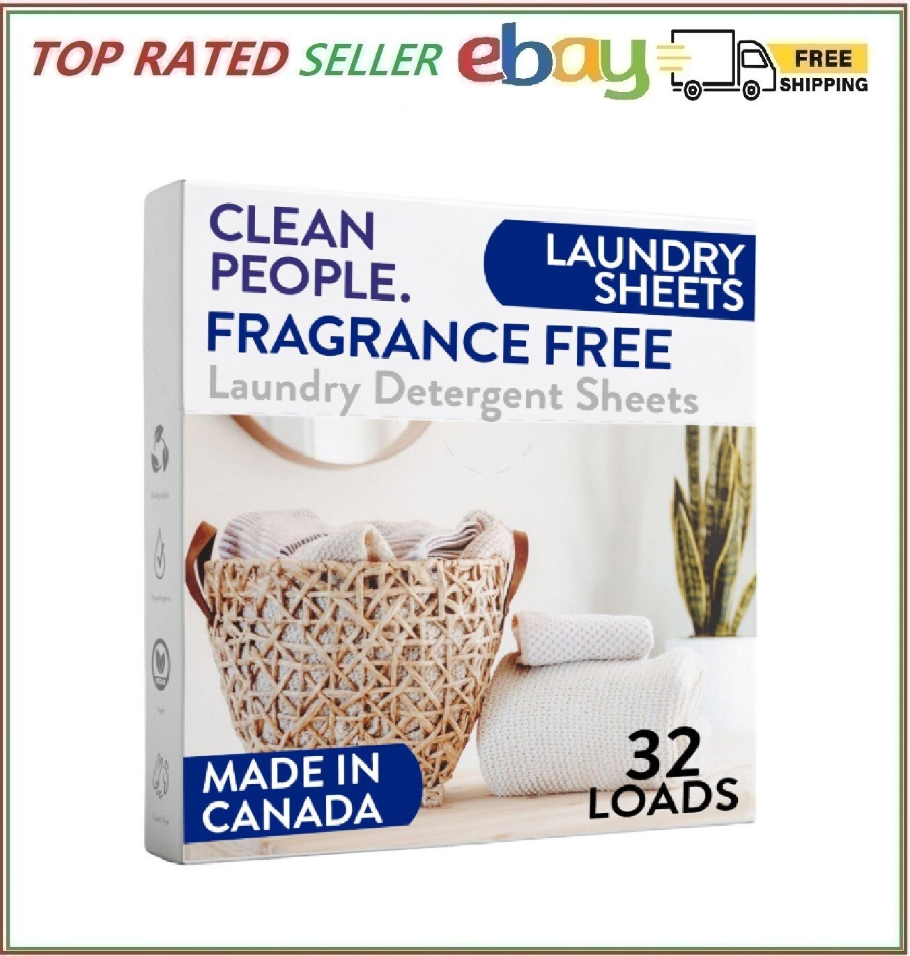 Clean People Laundry Detergent Sheets – Plant-Based, Hypoallergenic Laundry Soap