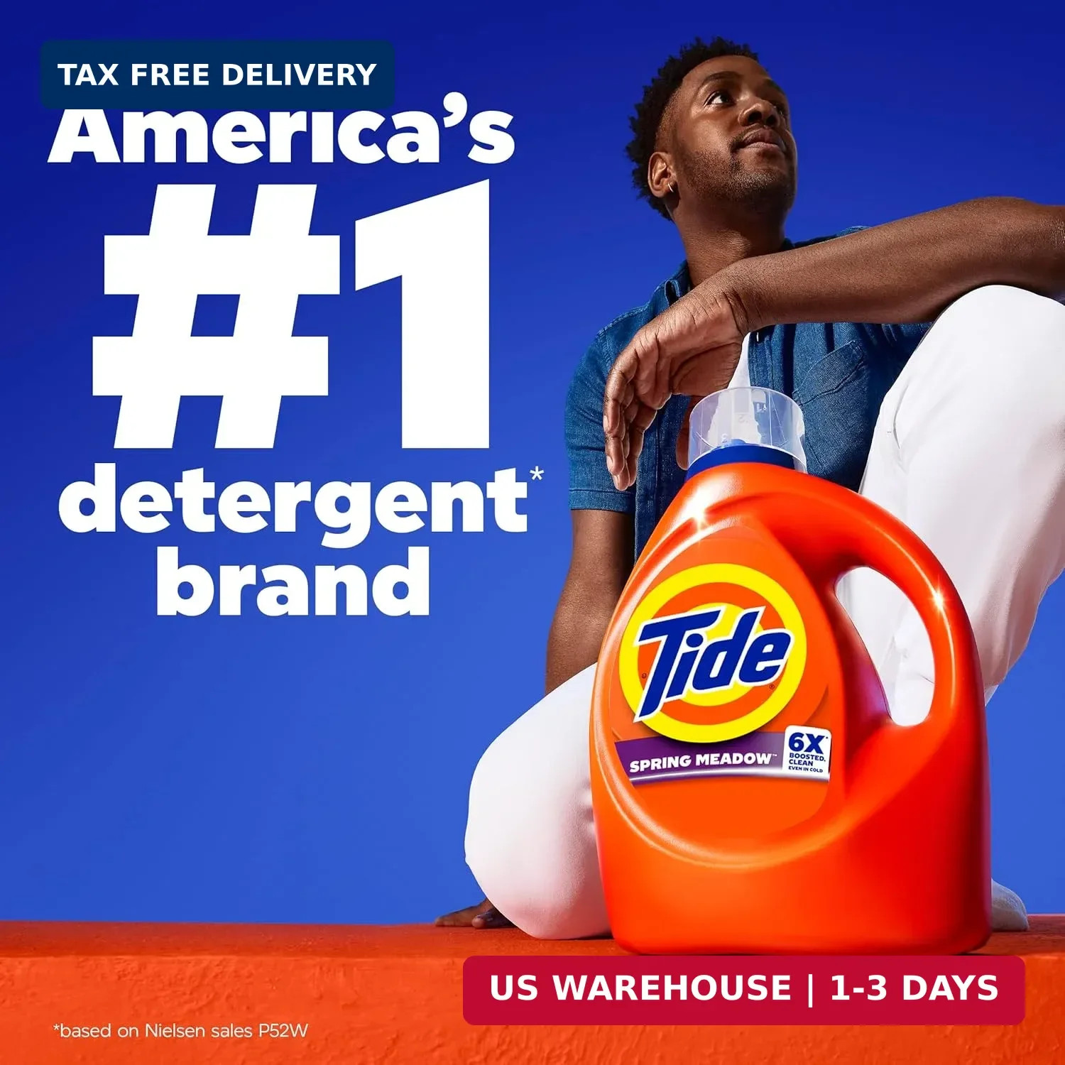 Tide Liquid Laundry Detergent, Original Scent, 125 fl oz, 100 Loads, Boosted Cle