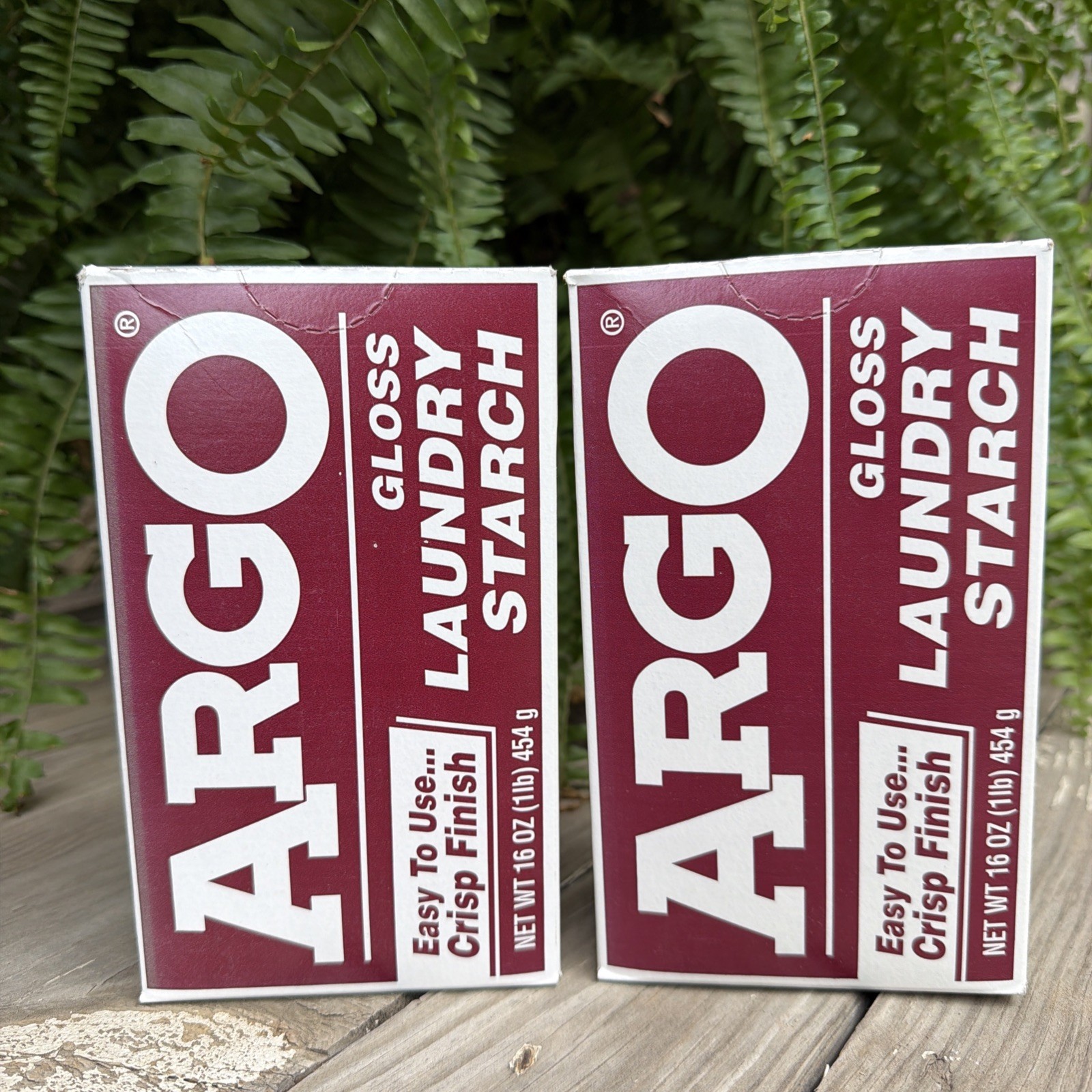 2x Argo Gloss Laundry Starch Crisp Finish 16 oz Discontinued NOS Crafts Red Box