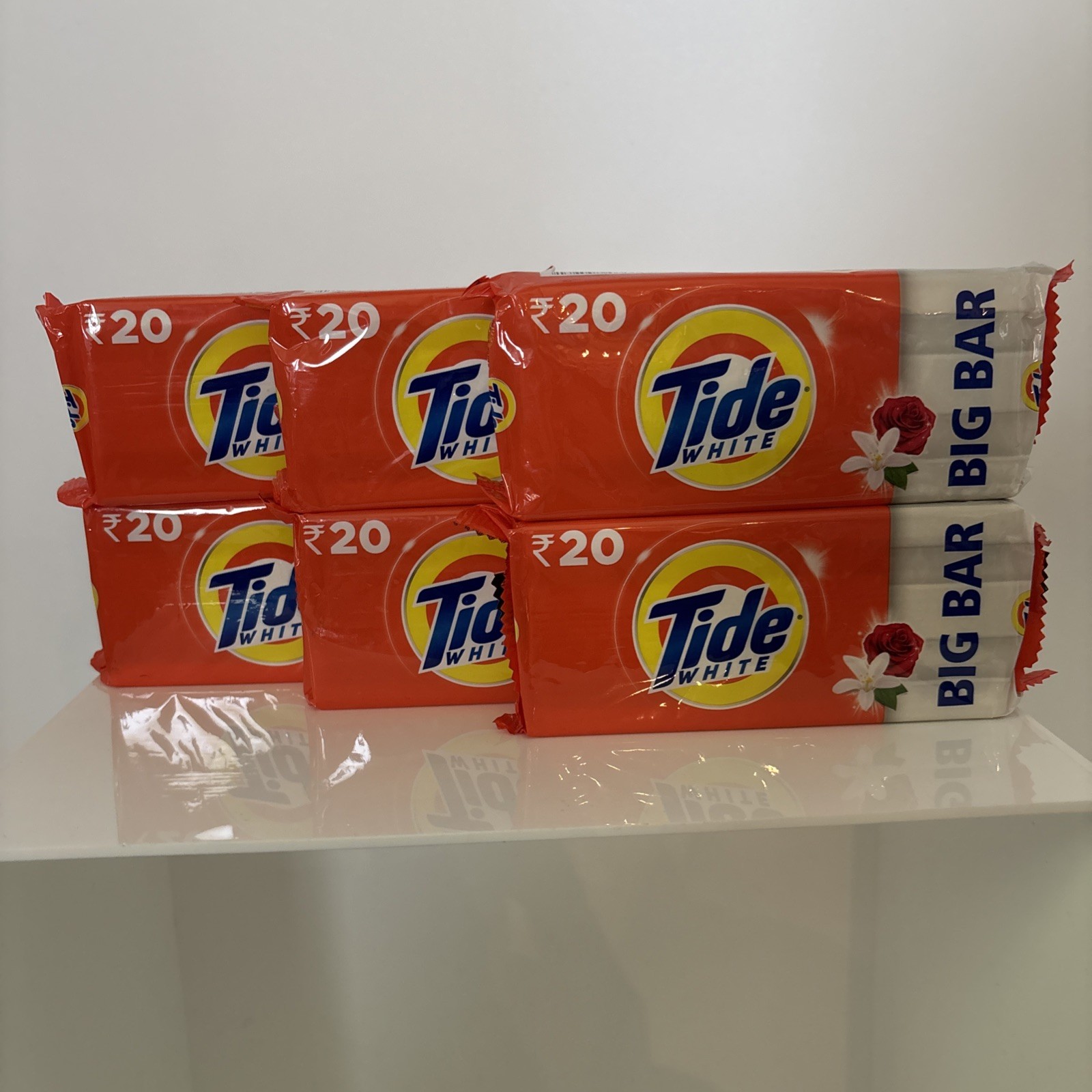 6 Tide White Laundry Big Bar Soap Rose Jasmine Full Deep Clean 250 g Detergent