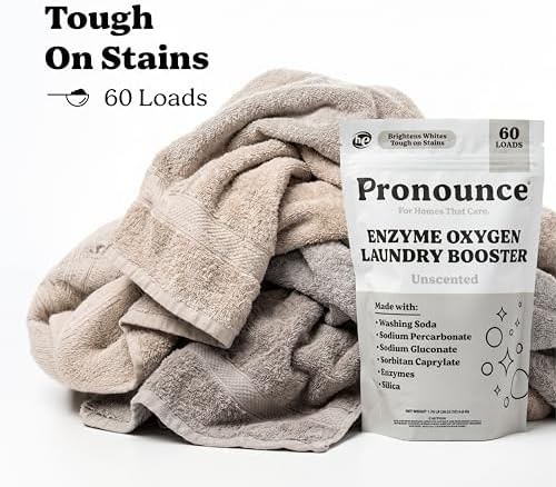 Pronounce Enzyme Oxygen Laundry Booster – Brightens White & Tough on Stains, …