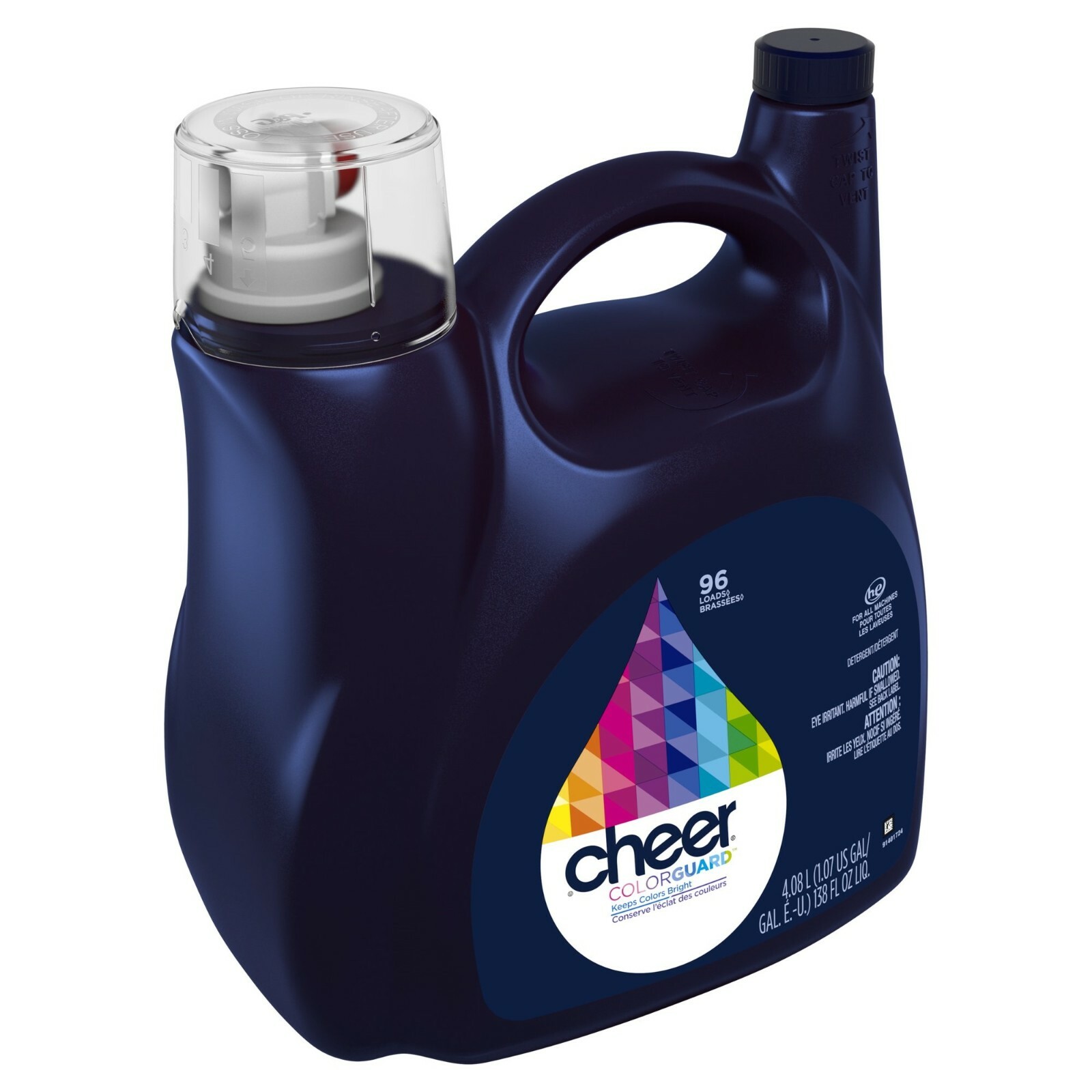 Cheer HE Liquid Laundry Detergent, 96 Loads 150 oz Colorguard