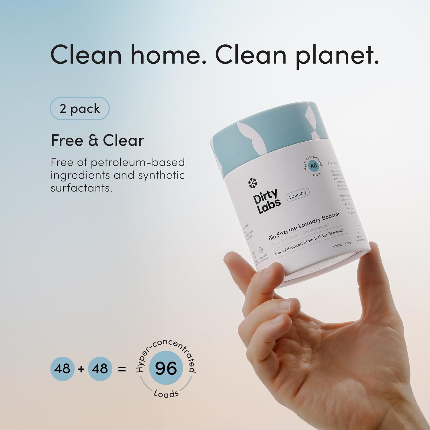Laundry Booster Scent Free Bio Enzyme 2 Pack 96 Loads Dirty Labs Hyper