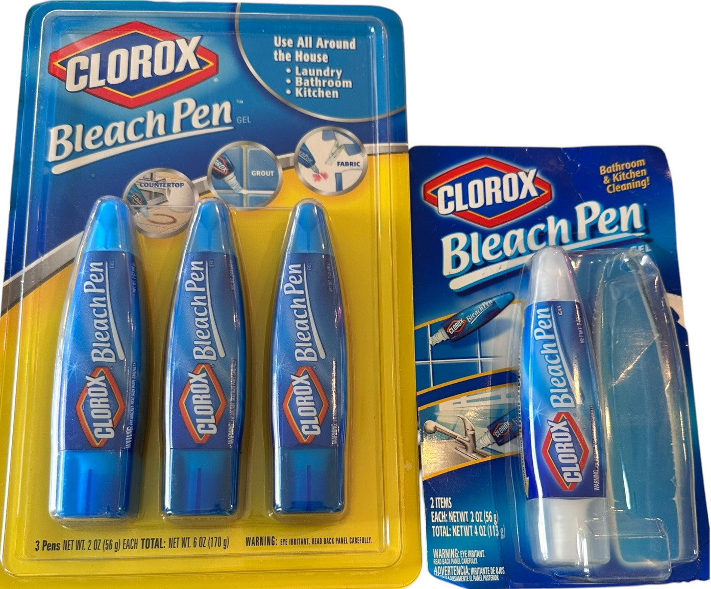 4~ Clorox Bleach Pen Dual Fine Broad Tipped 2 oz