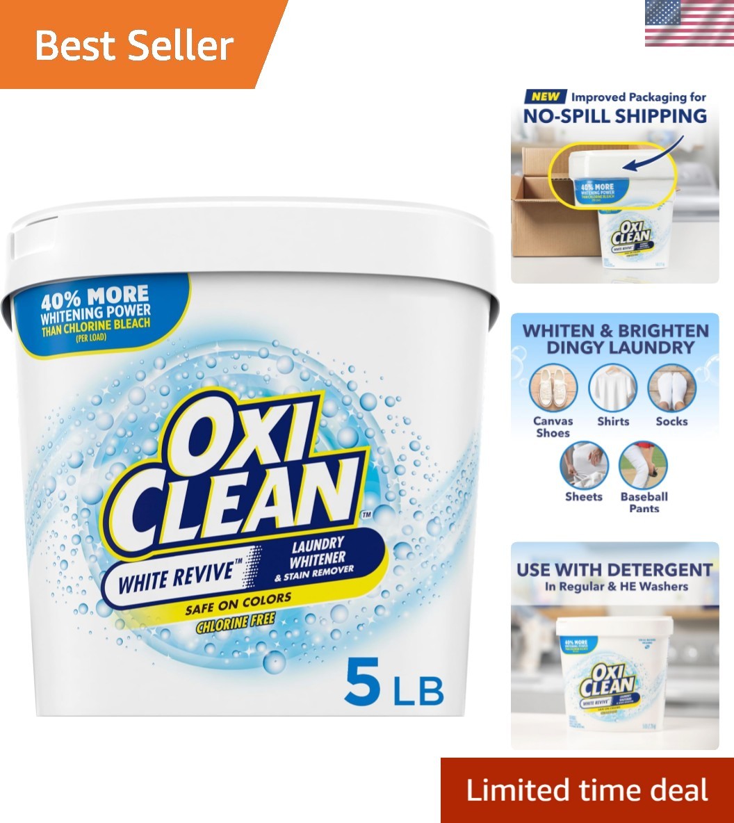 White Revive Laundry Whitener Powder – 5 lb Stain Remover & Bleach Alternative