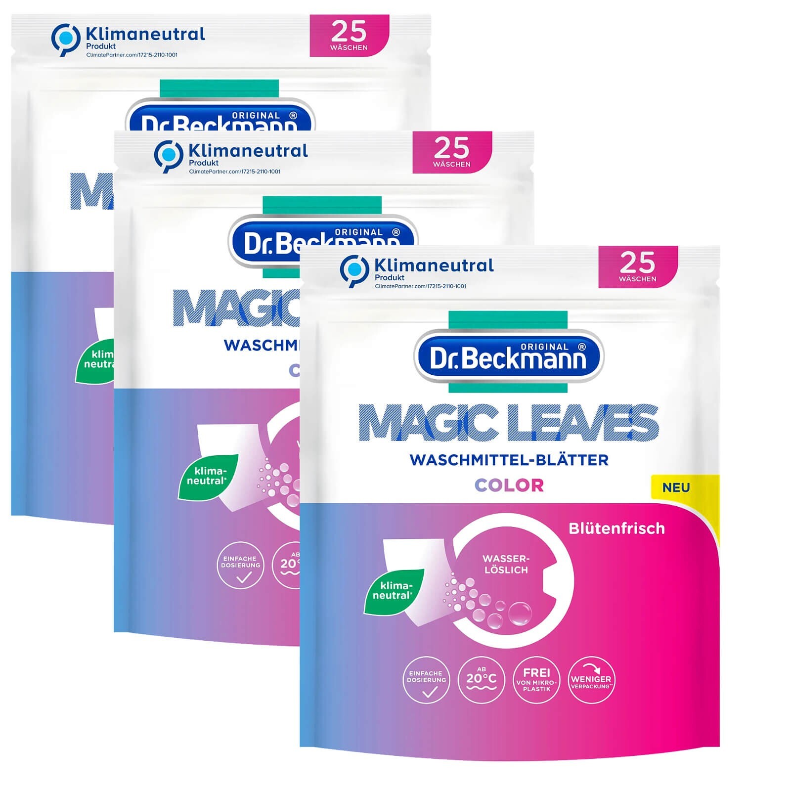 Dr. Beckmann detergent sheets color 6 x magic leaves 25WL universal from 20° C