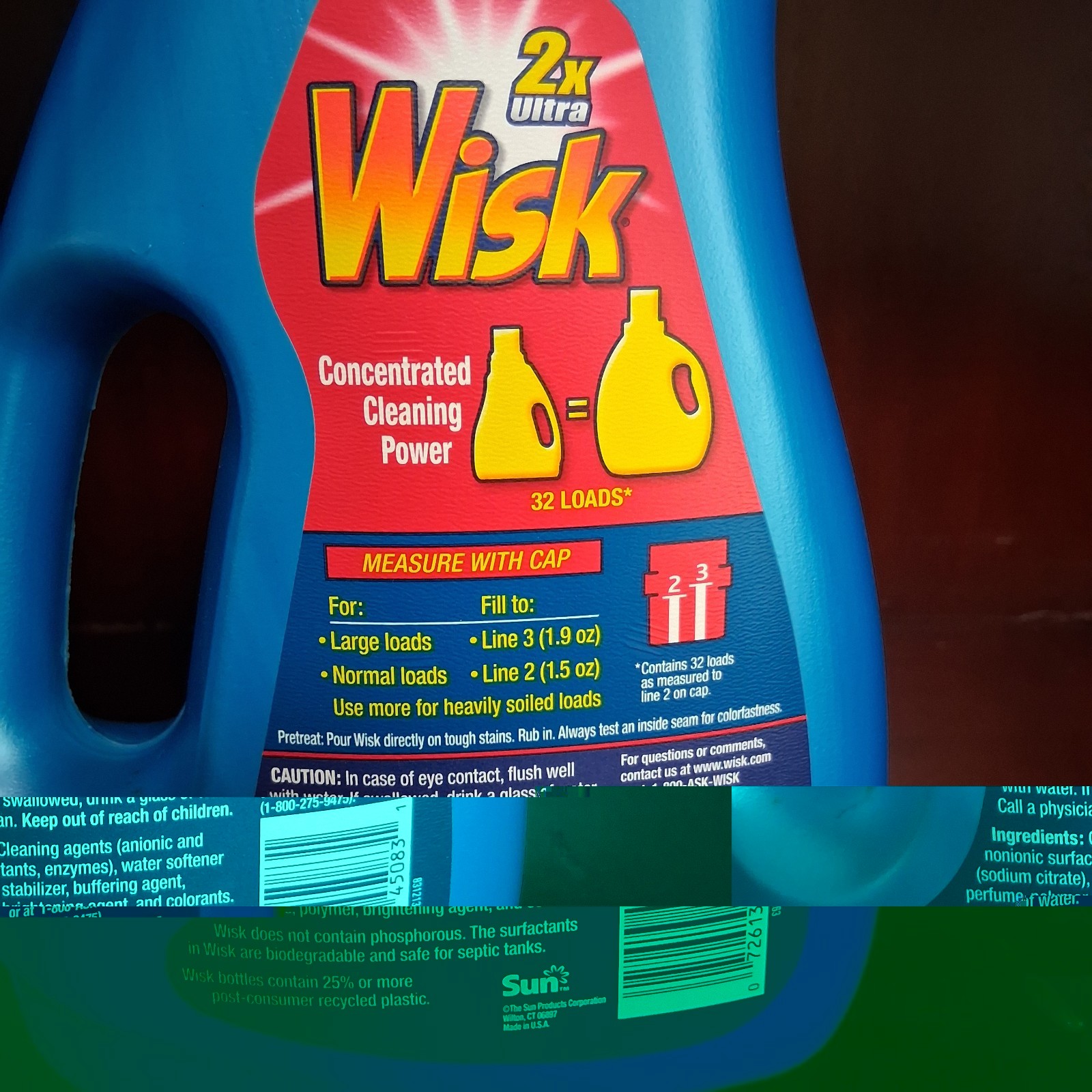 Wisk Original Clean 2X Ultra Concentrated Laundry Detergent 32 Loads 50oz