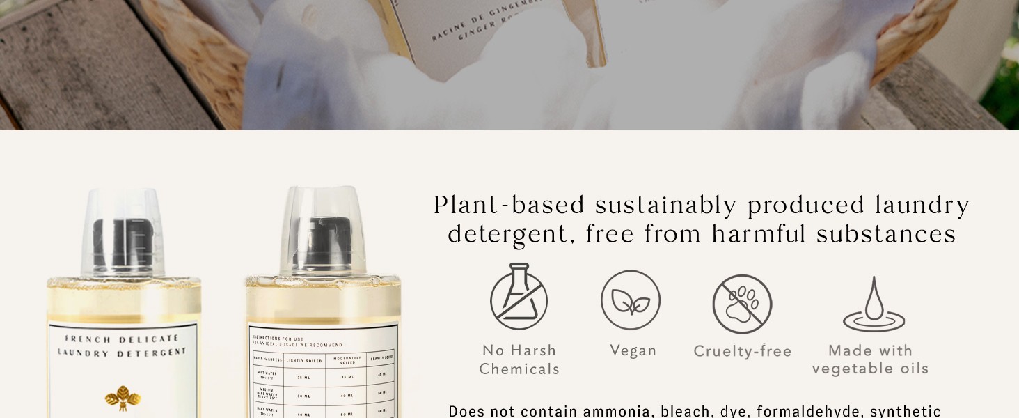 French Laundry Detergent for Delicates, Plant Based Laundry Soap With Olive Oil