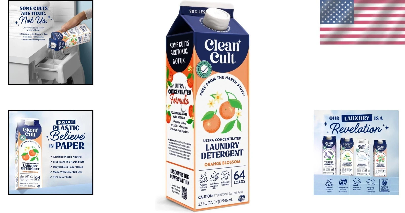 Powerful Orange Blossom Scent Liquid Detergent – 32oz, For HE/Standard Machines