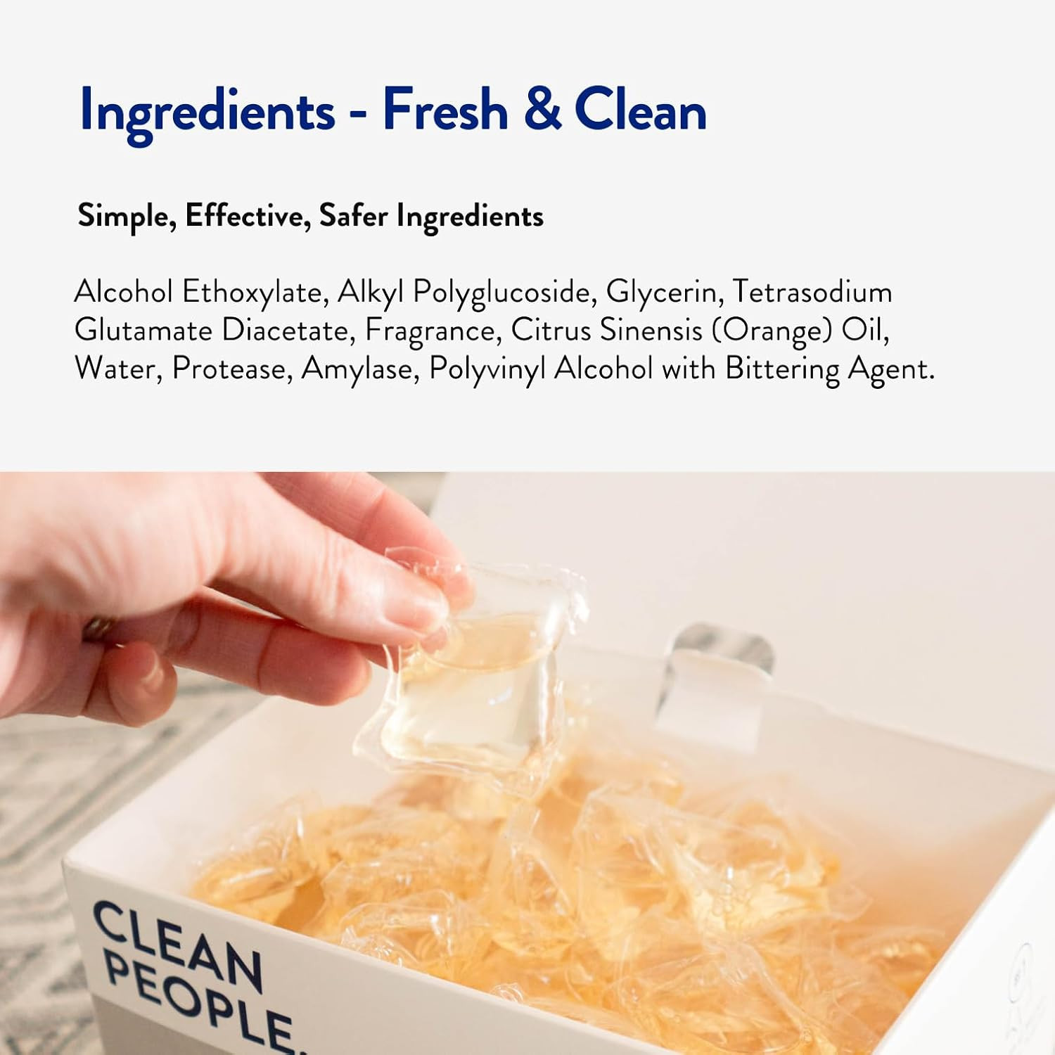 The Clean People Laundry Detergent Pods – Hypoallergenic Laundry Pods – 96 Pack
