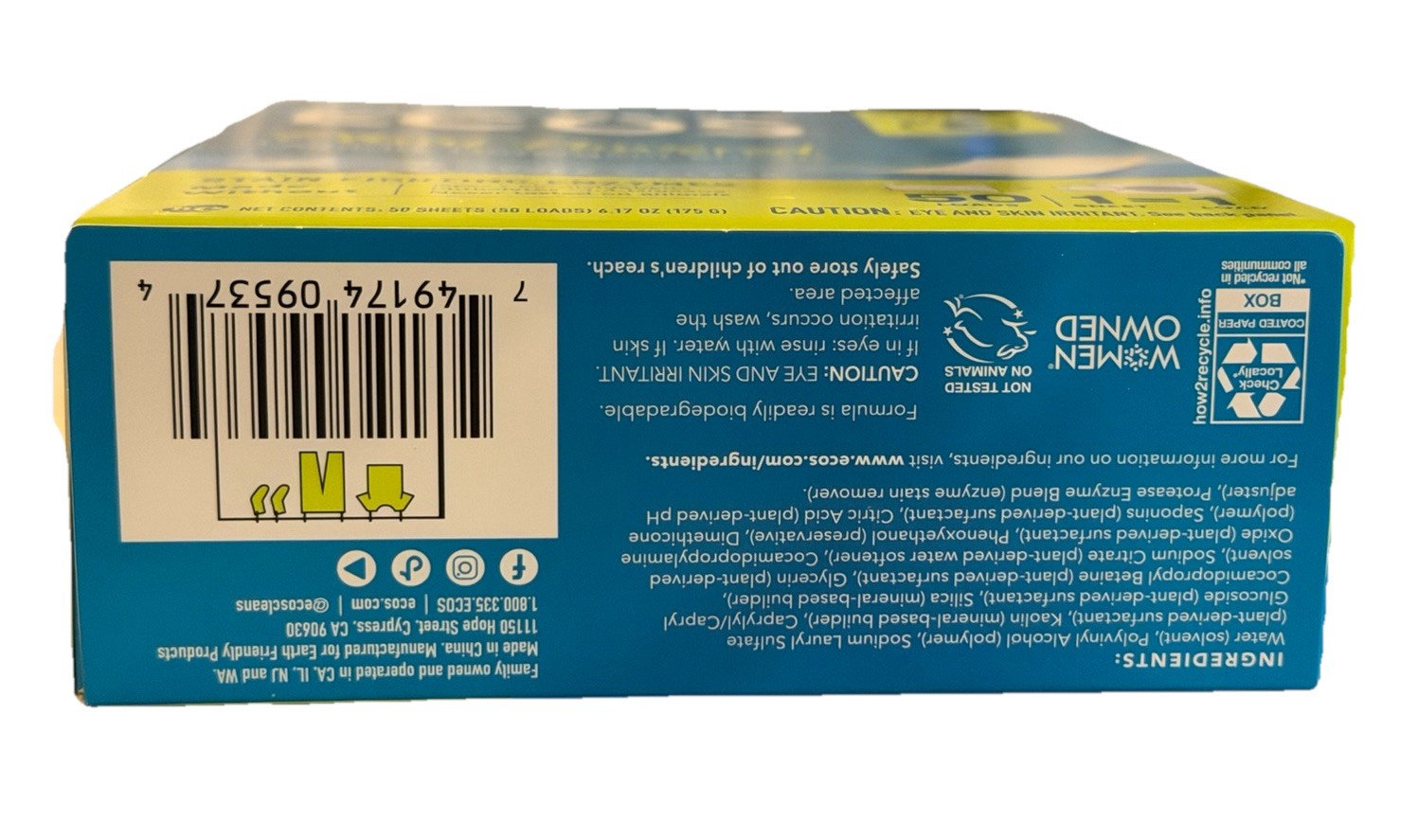 ECOS Vegan Laundry Detergent Sheets – 50 Hypoallergenic Sheets, Liquid Free
